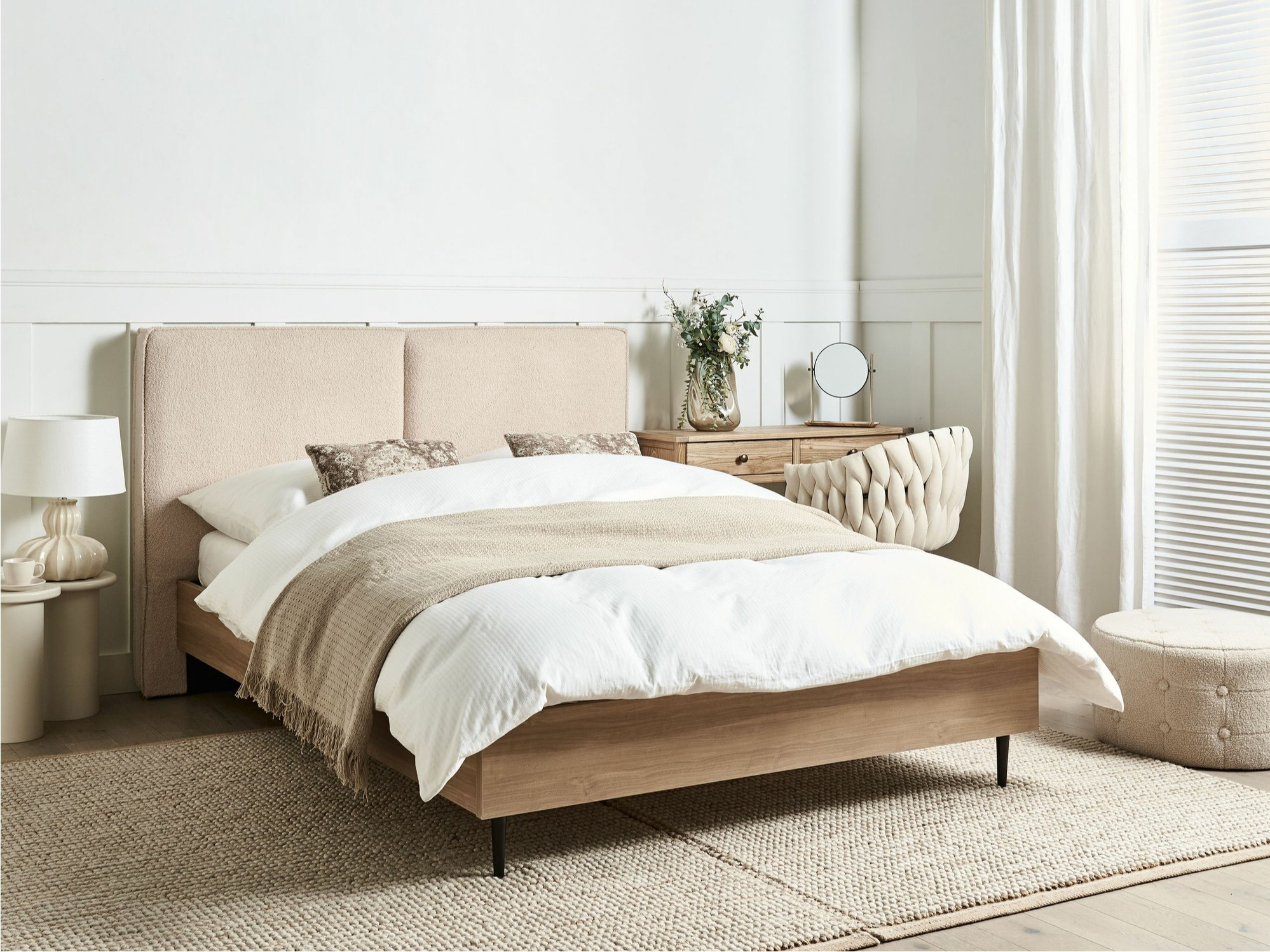 Krevet Berwyn 1273 (Bež + Svijetlo drvo)