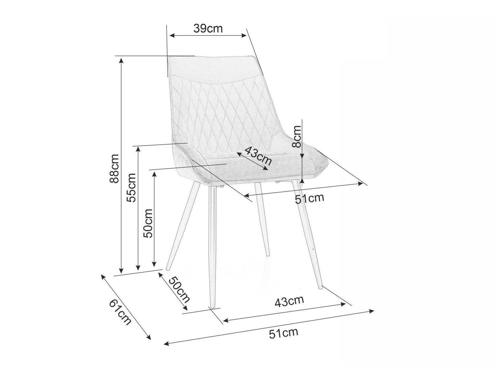 Stolica Detroit 732 (Svijetlo smeđa)