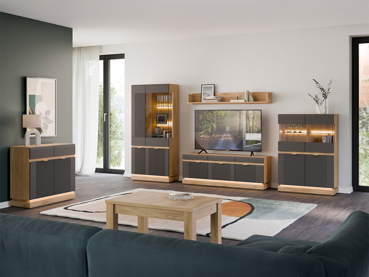 TV stol Teselbu 100 (Antracit + Hrast Torro)