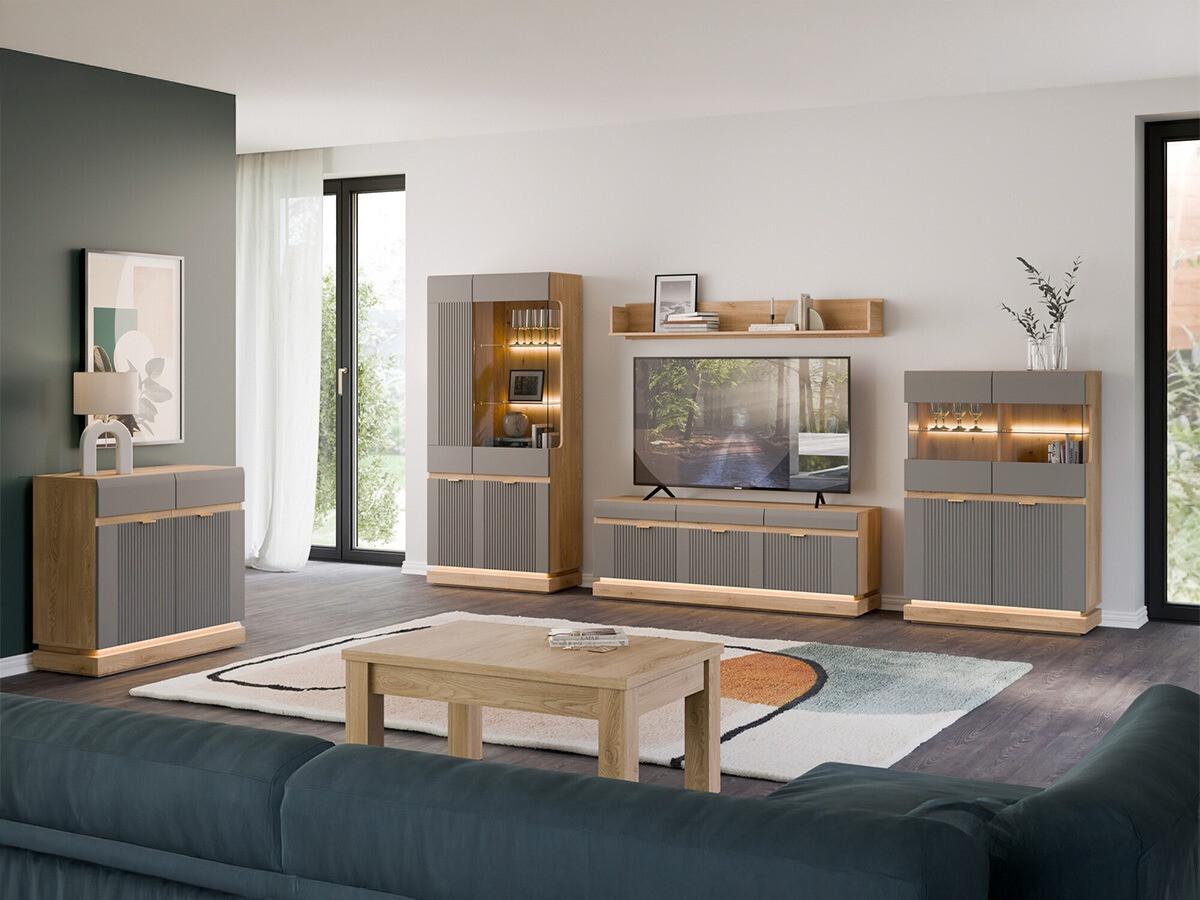 TV stol Teselbu 100 (Siva + Hrast Torro)