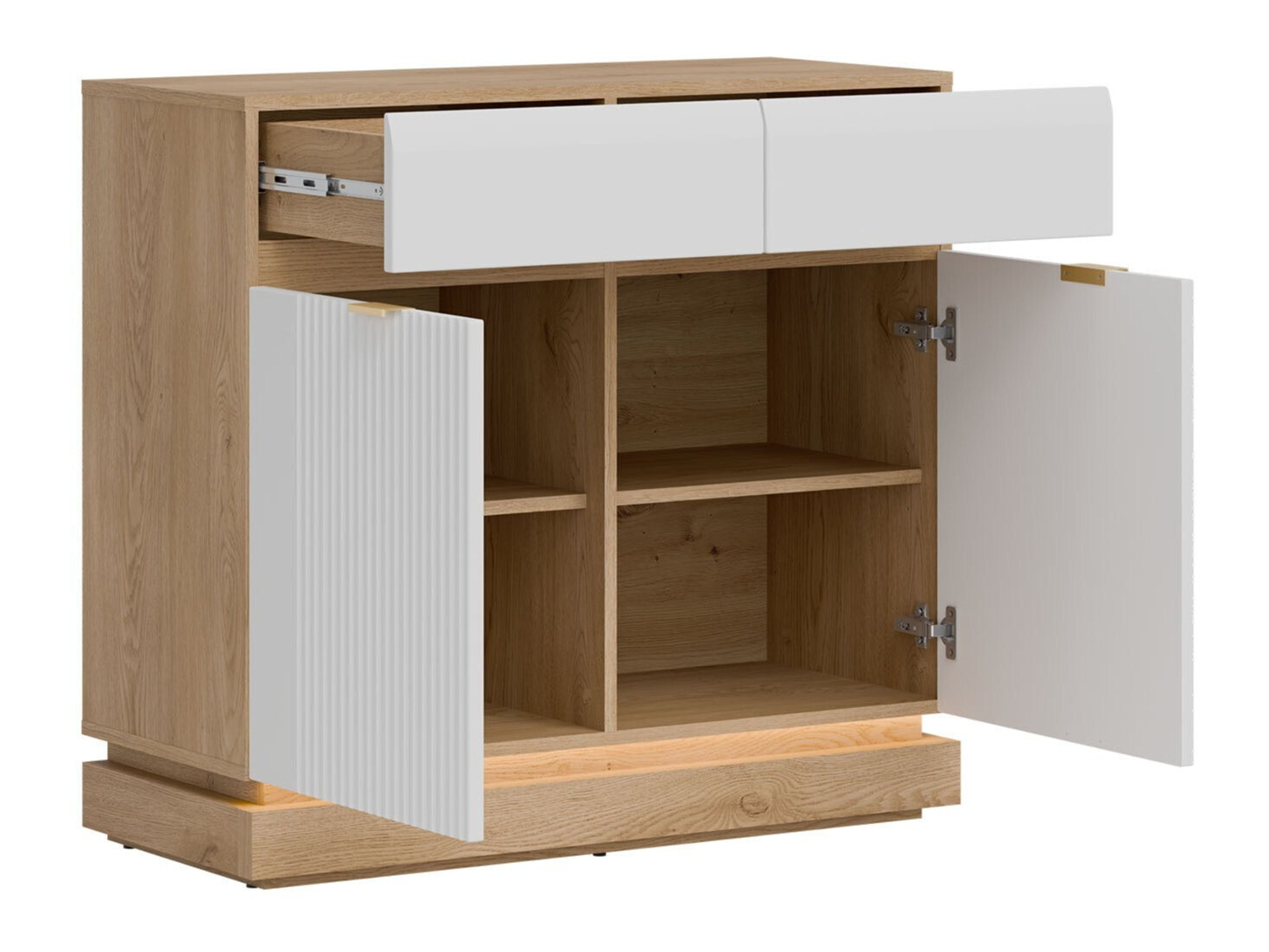 Komoda Teselbu 102 (Bijela + Hrast)