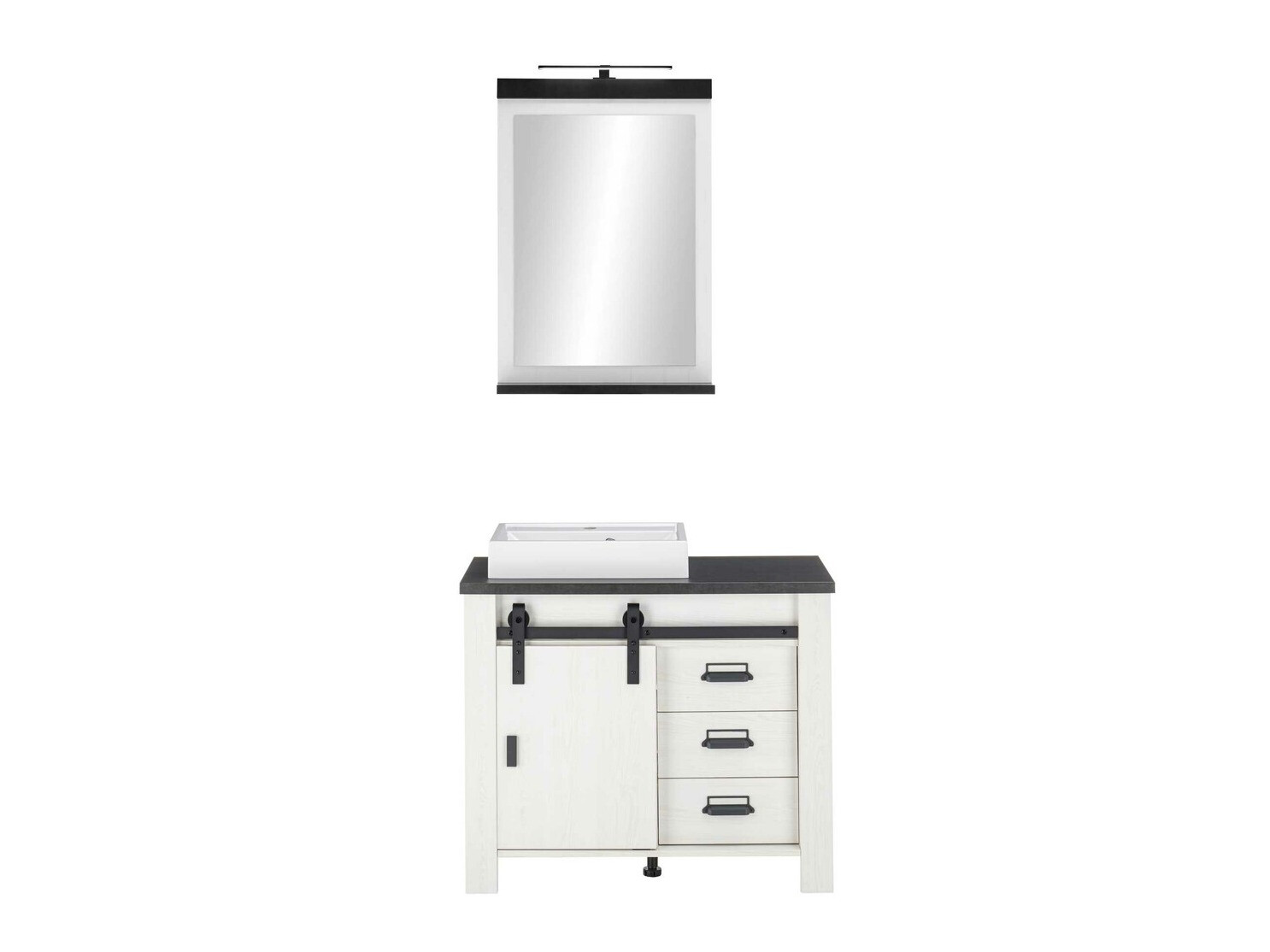 Kupaonski namještaj Cirtale 136 (Izbijeljeni bor + Antracit)