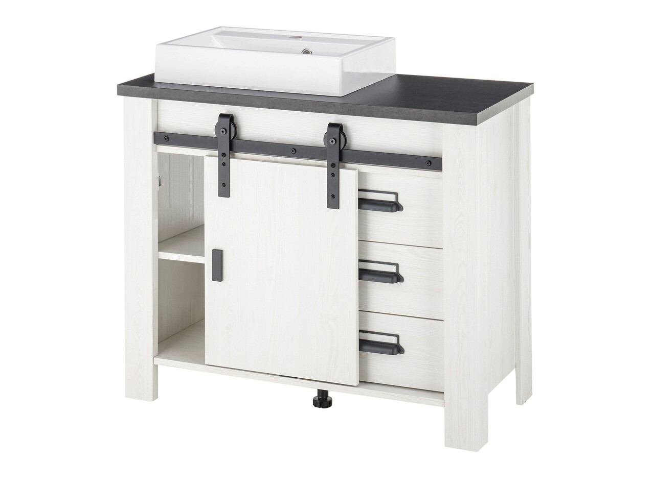 Kupaonski namještaj Cirtale 136 (Izbijeljeni bor + Antracit)