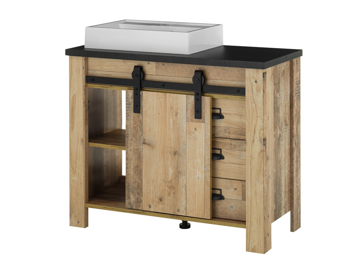 Kupaonski namještaj Cirtale 136 (Ostarjelo drvo + Antracit)