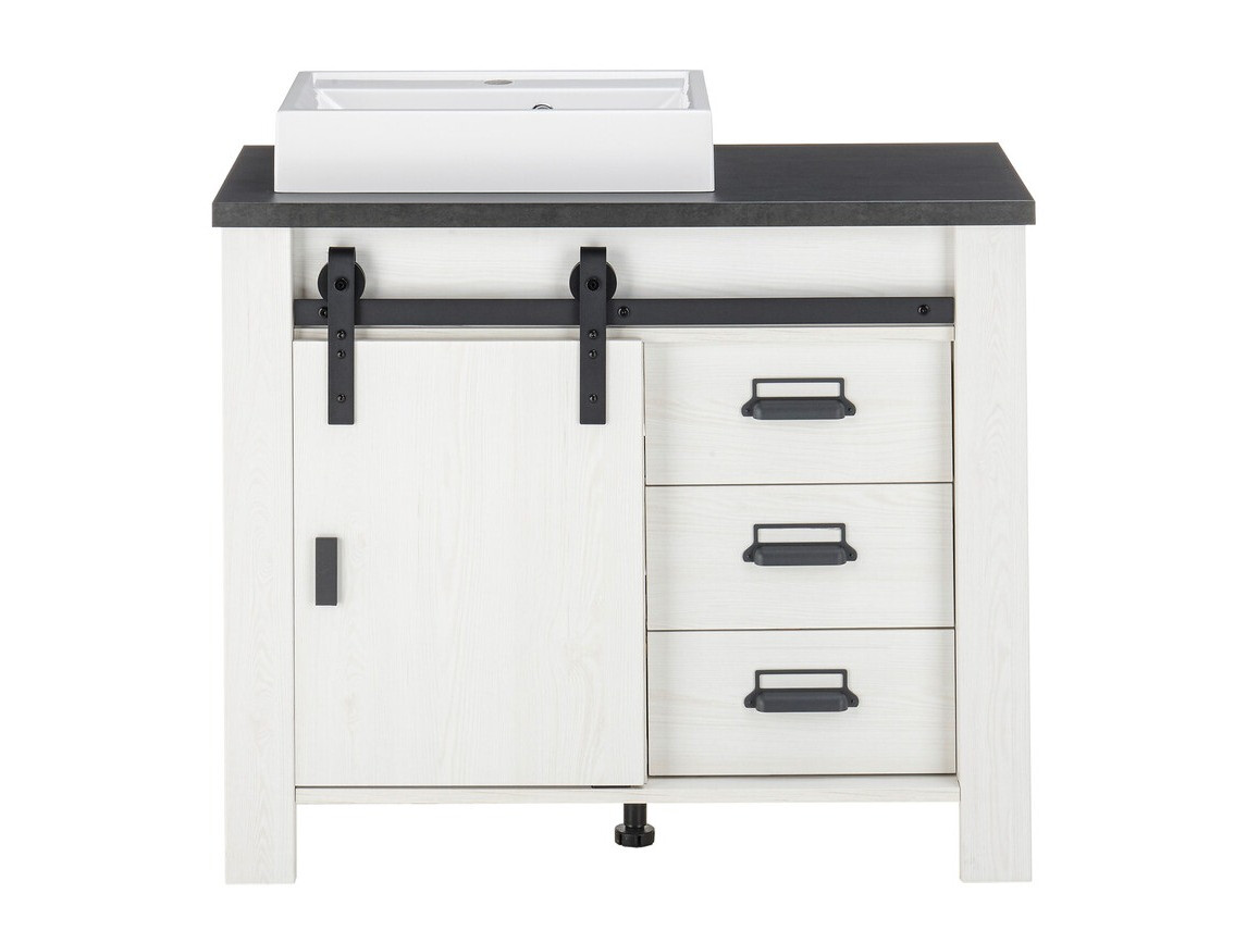 Samostojeći kupaonski ormarić za umivaonik Cirtale 133 (Izbijeljeni bor + Antracit)