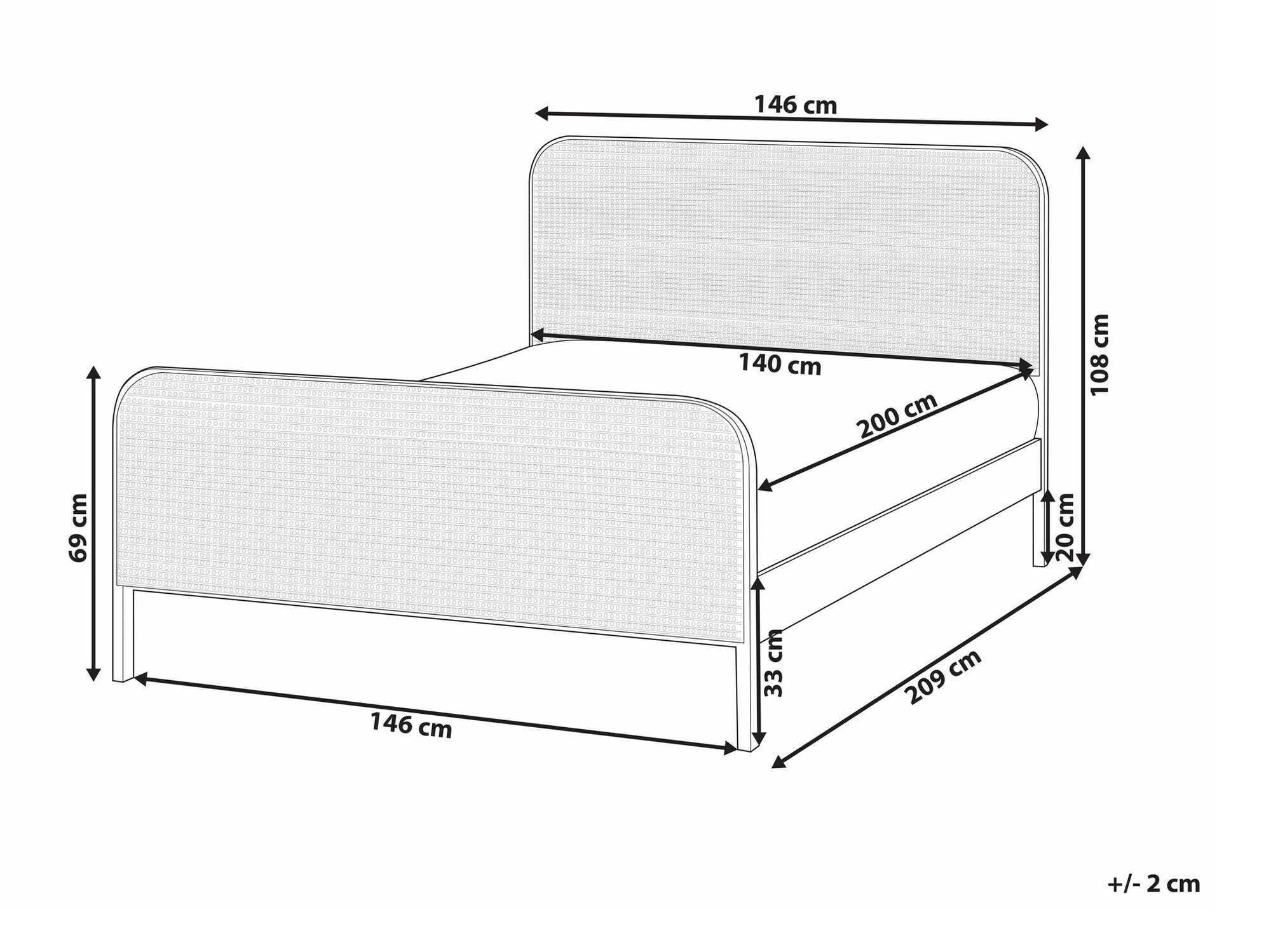 Krevet Berwyn 2613 (Crna)