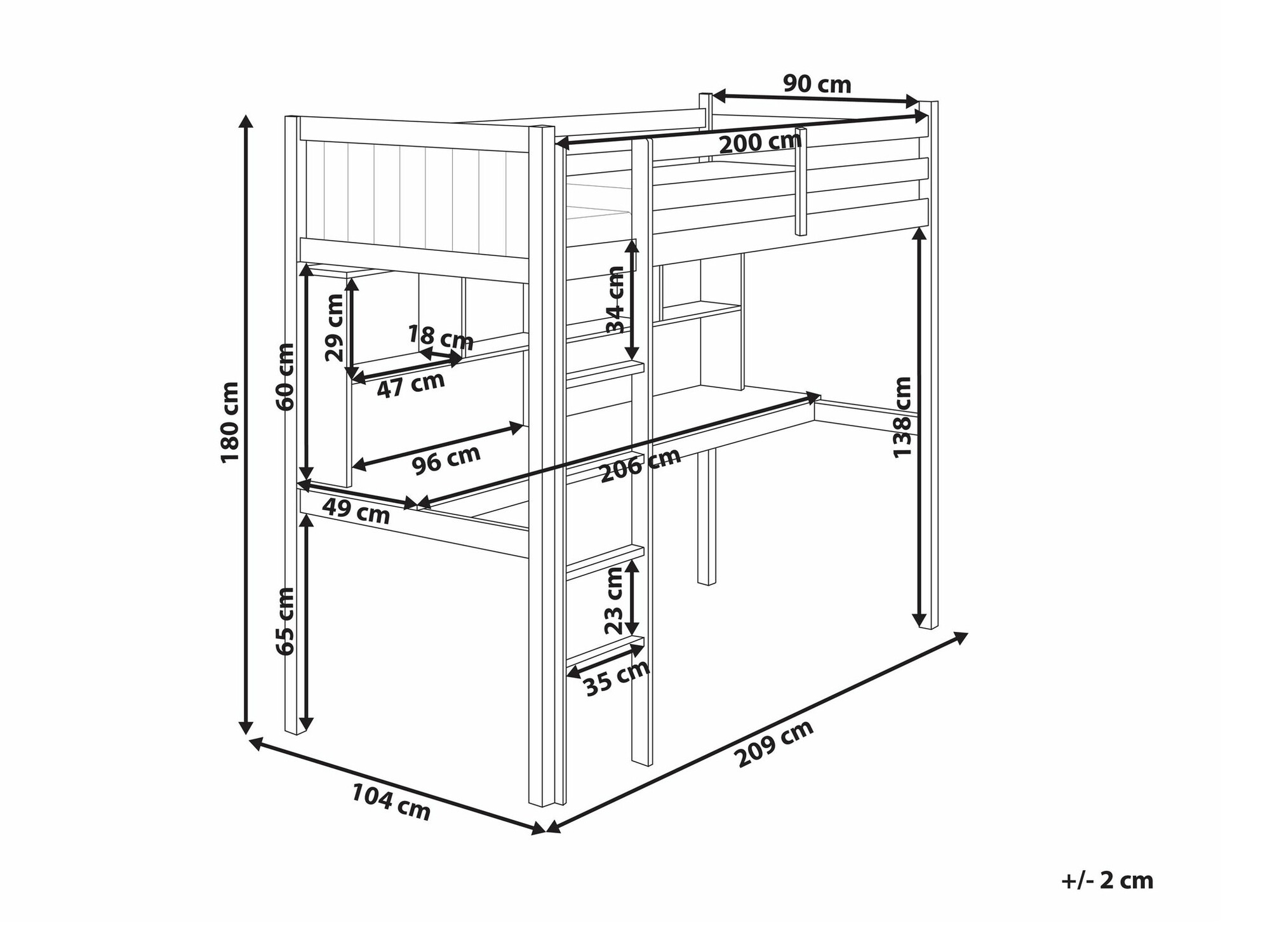 Krevet na platformi Berwyn 2614 (Siva)