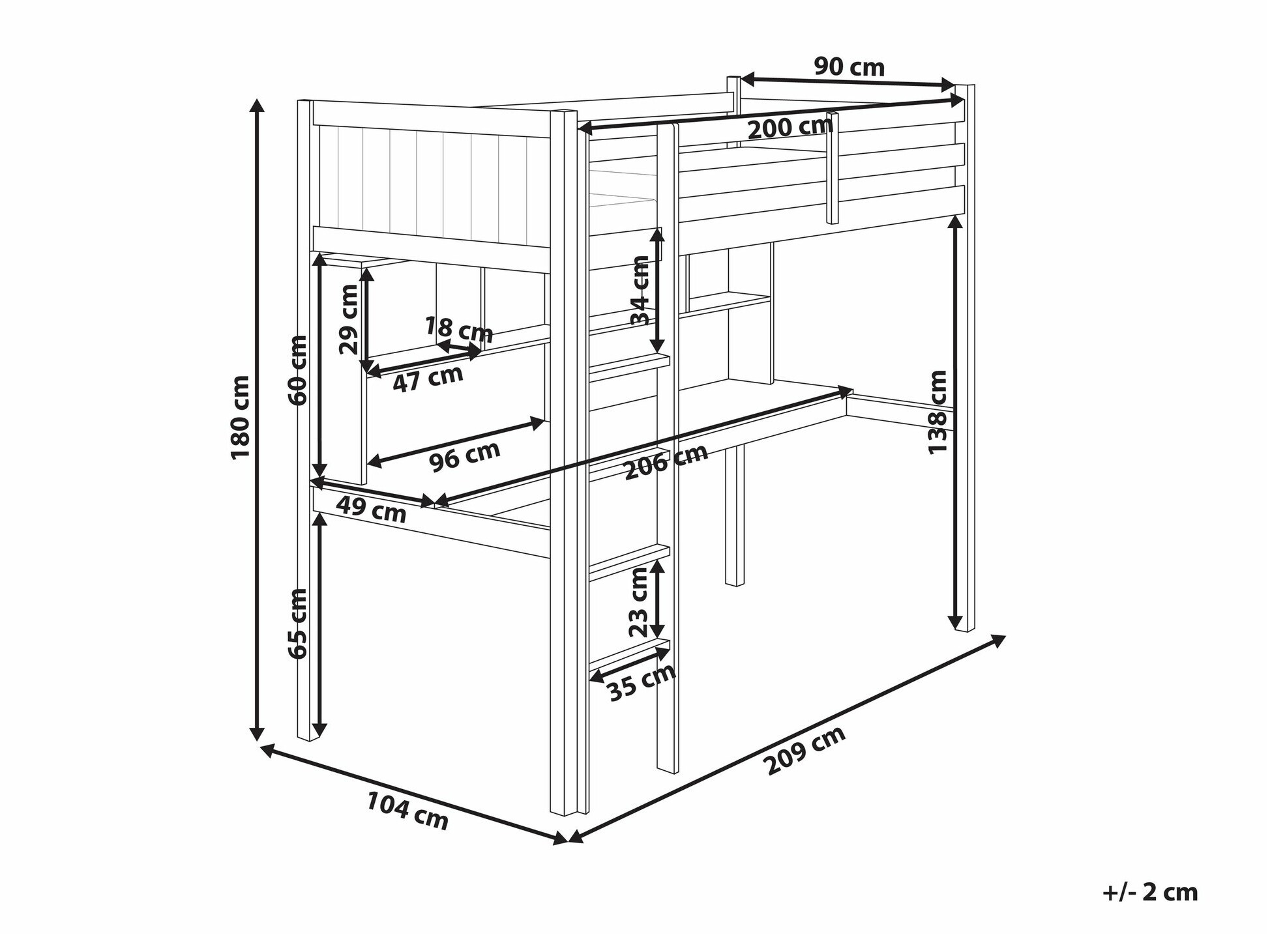 Krevet na platformi Berwyn 2614 (Svijetlo smeđa)