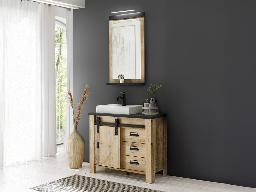 Kupaonski namještaj Cirtale 136 (Starinsko drvo + Antracit)