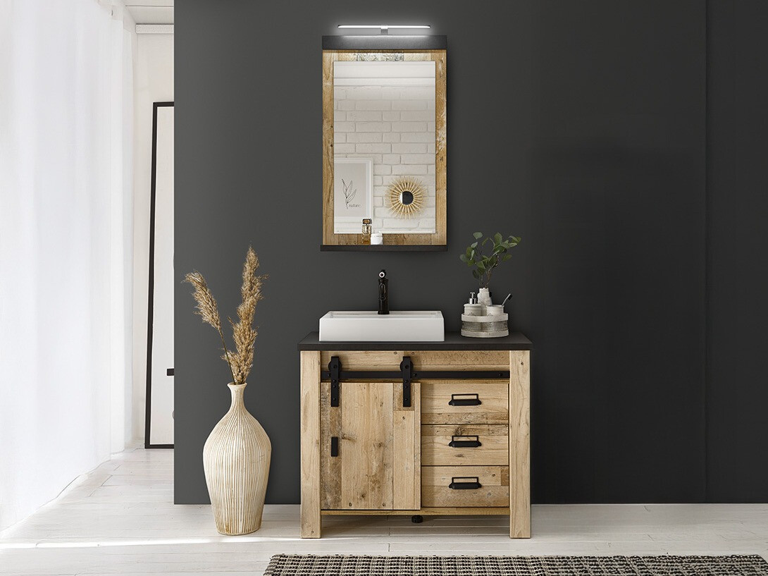 Kupaonski namještaj Cirtale 136 (Starinsko drvo + Antracit)