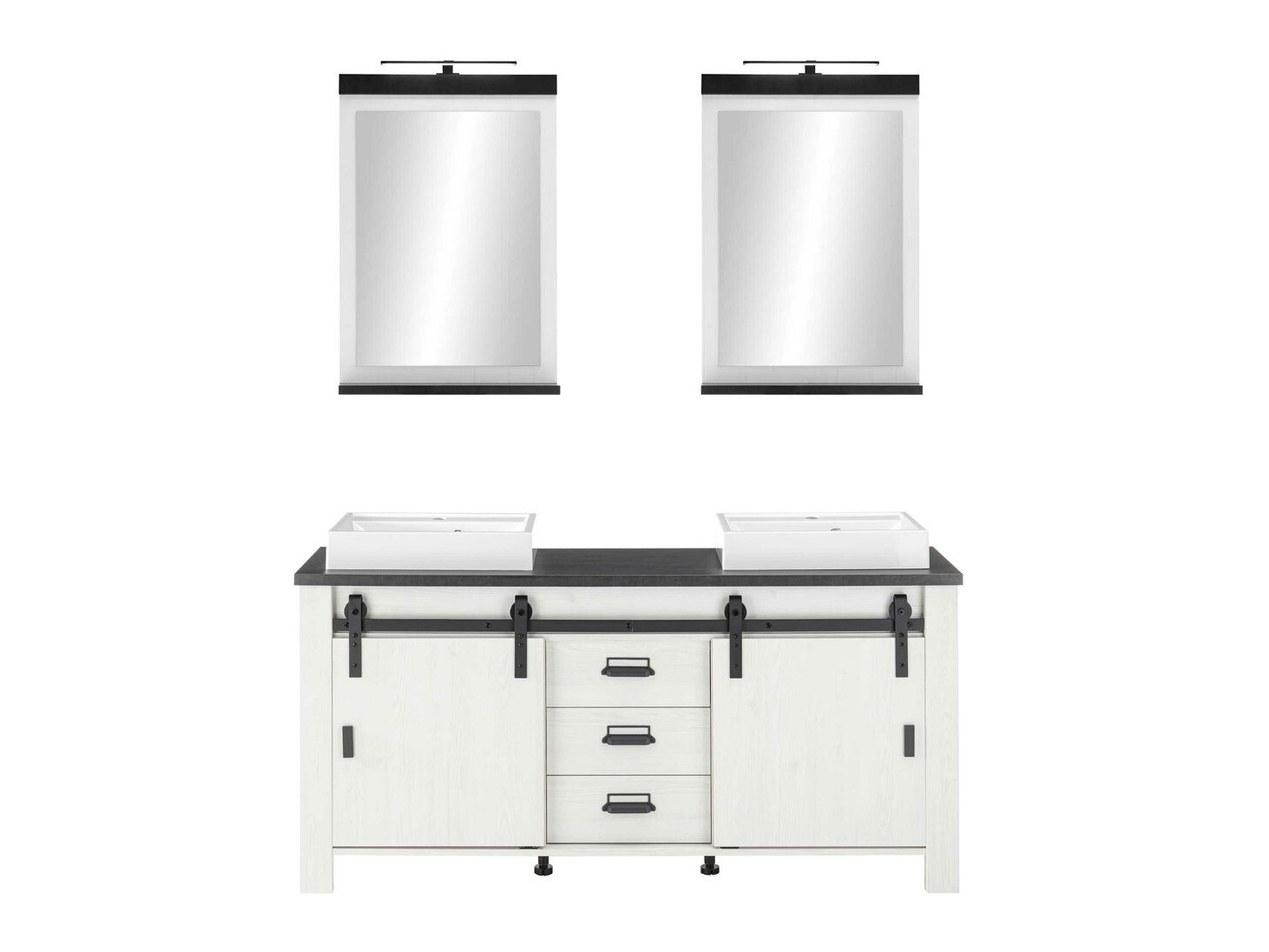 Kupaonski namještaj Cirtale 137 (Izbijeljeni bor + Antracit)