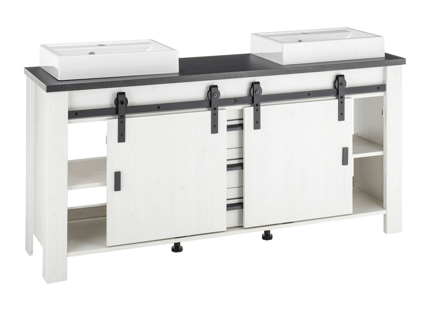 Kupaonski namještaj Cirtale 137 (Izbijeljeni bor + Antracit)