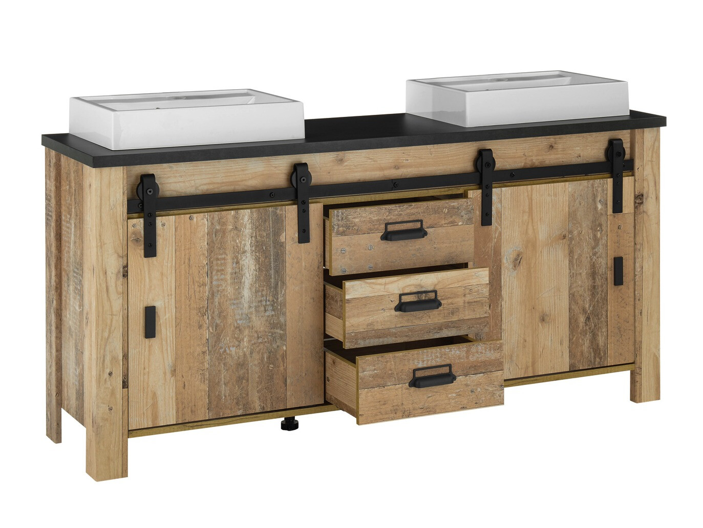 Kupaonski namještaj Cirtale 137 (Starinsko drvo + Antracit)