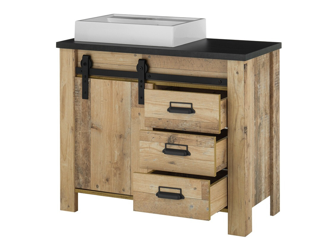 Kupaonski namještaj Cirtale 138 (Starinsko drvo + Antracit)