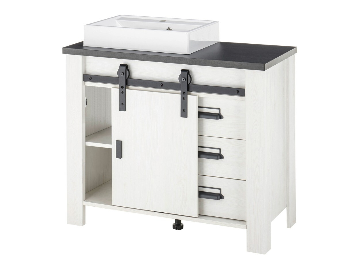 Kupaonski namještaj Cirtale 139 (Izbijeljeni bor + Antracit)