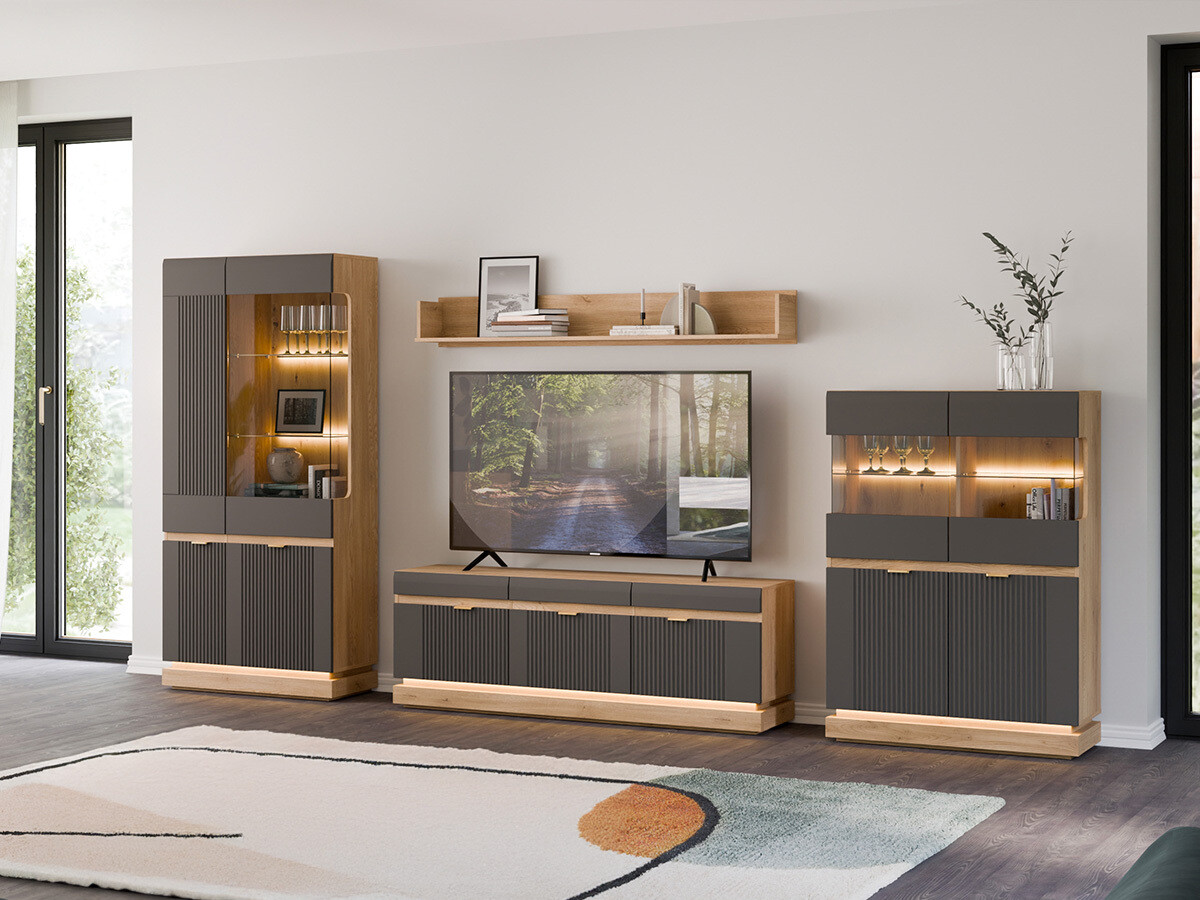 Polica Teselbu 111 (Antracit + Hrast)