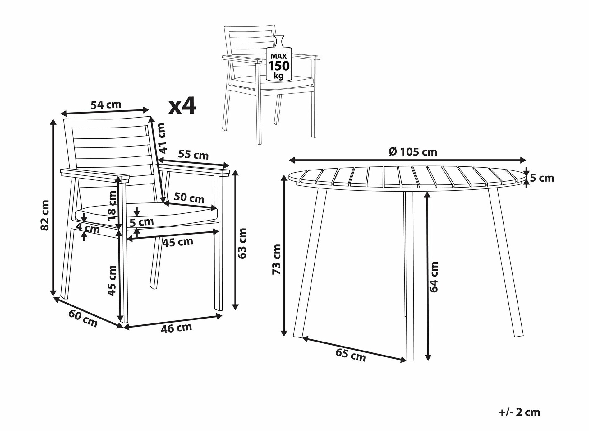 Set stola i stolica Berwyn 2629 (Bež)