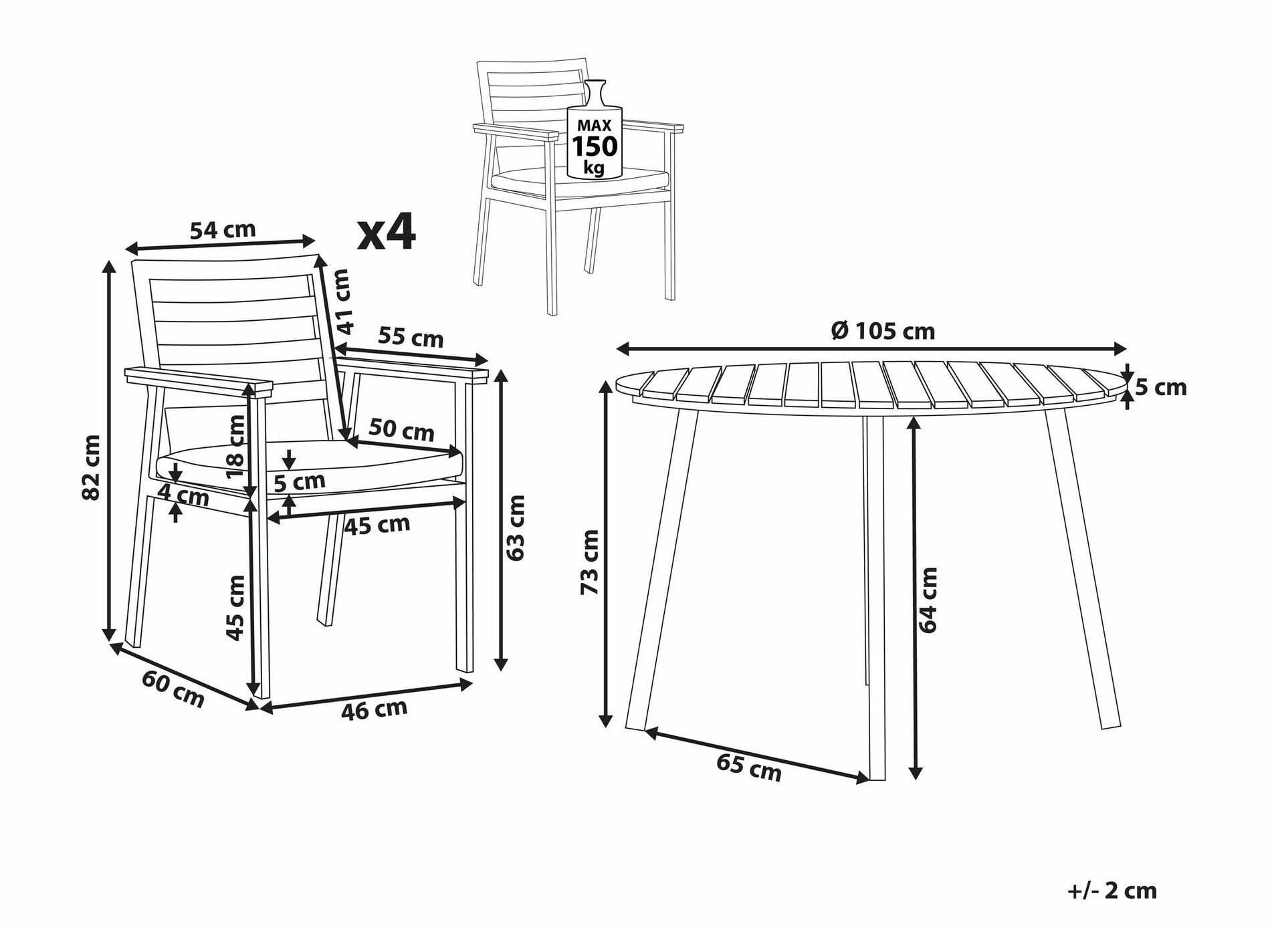 Set stola i stolica Berwyn 2629 (Siva)