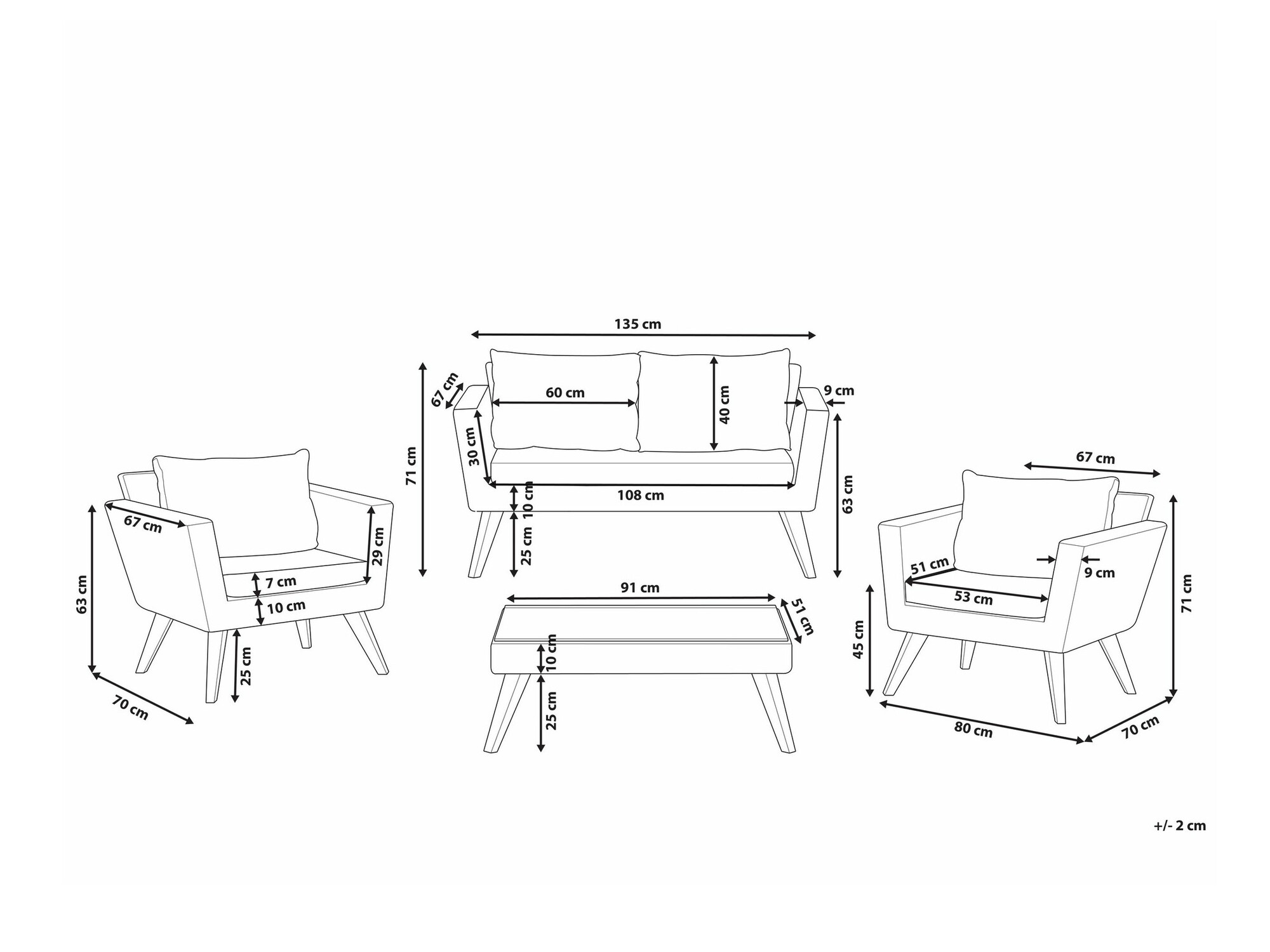 Set vrtnog namještaja Berwyn 2626 (Taupe + Siva)