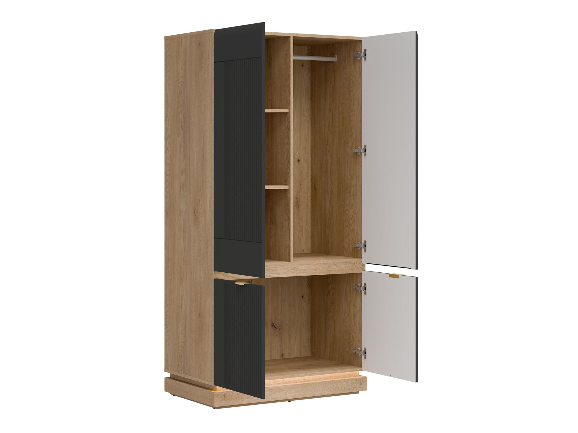 Set za spavaću sobu Teselbu 117 (Antracit + Hrast)