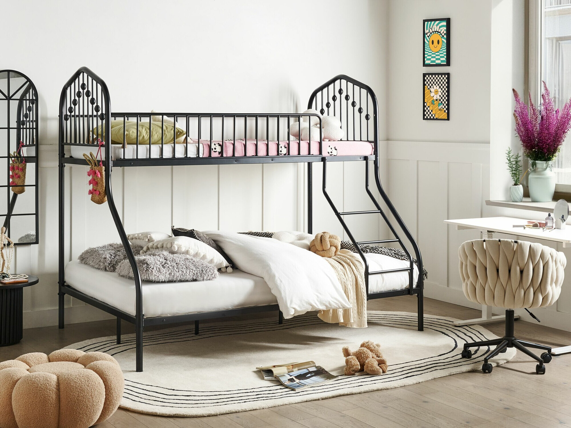 Krevet na kat Berwyn 2633 (Crna)