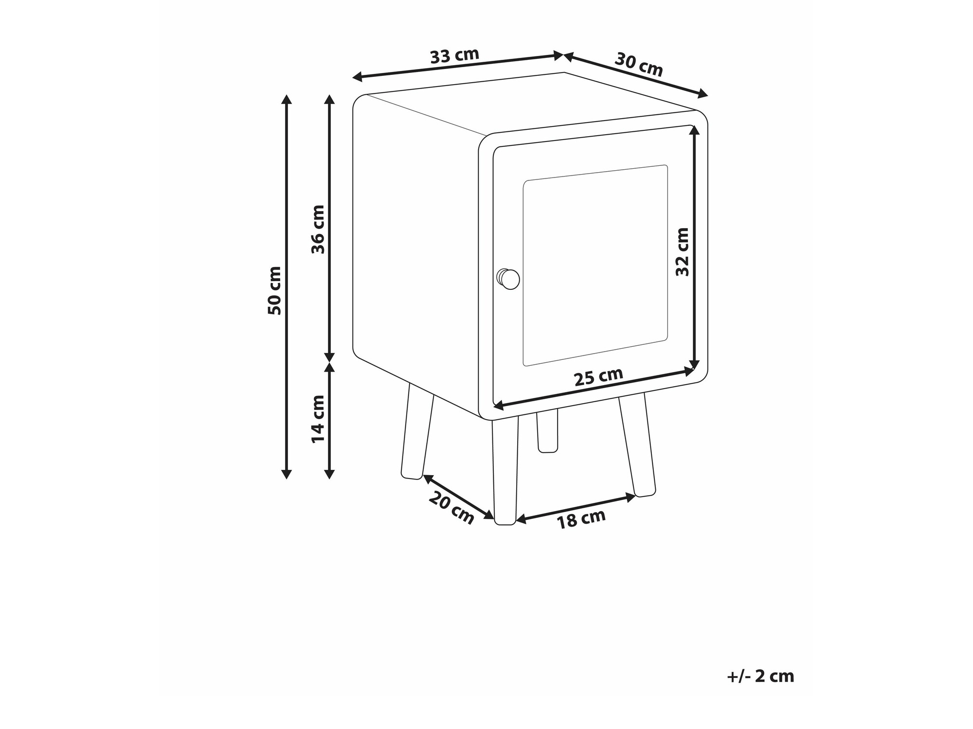 Noćni ormarić Berwyn 2632 (Crna)