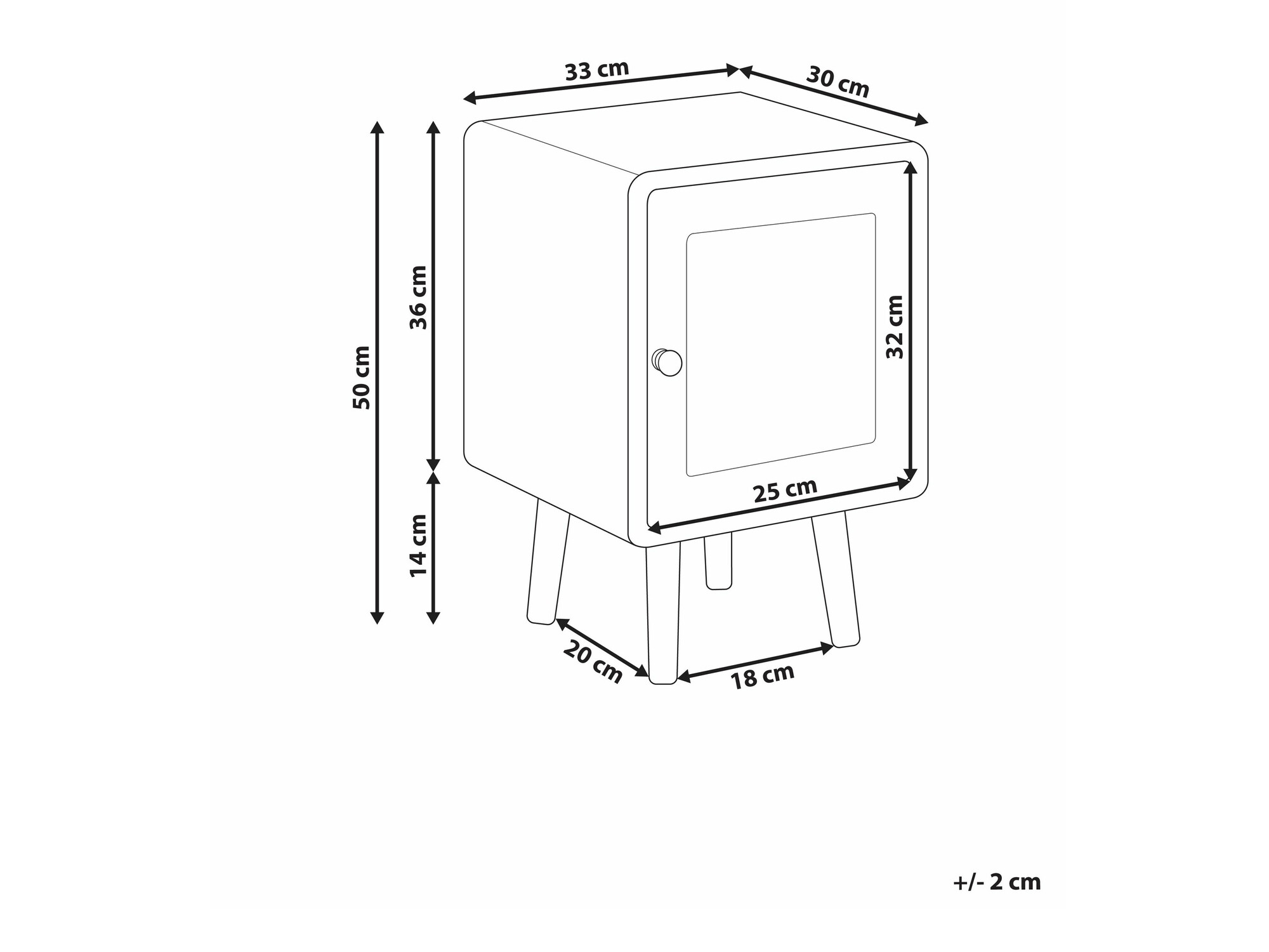 Noćni ormarić Berwyn 2632 (Svijetlo smeđa)