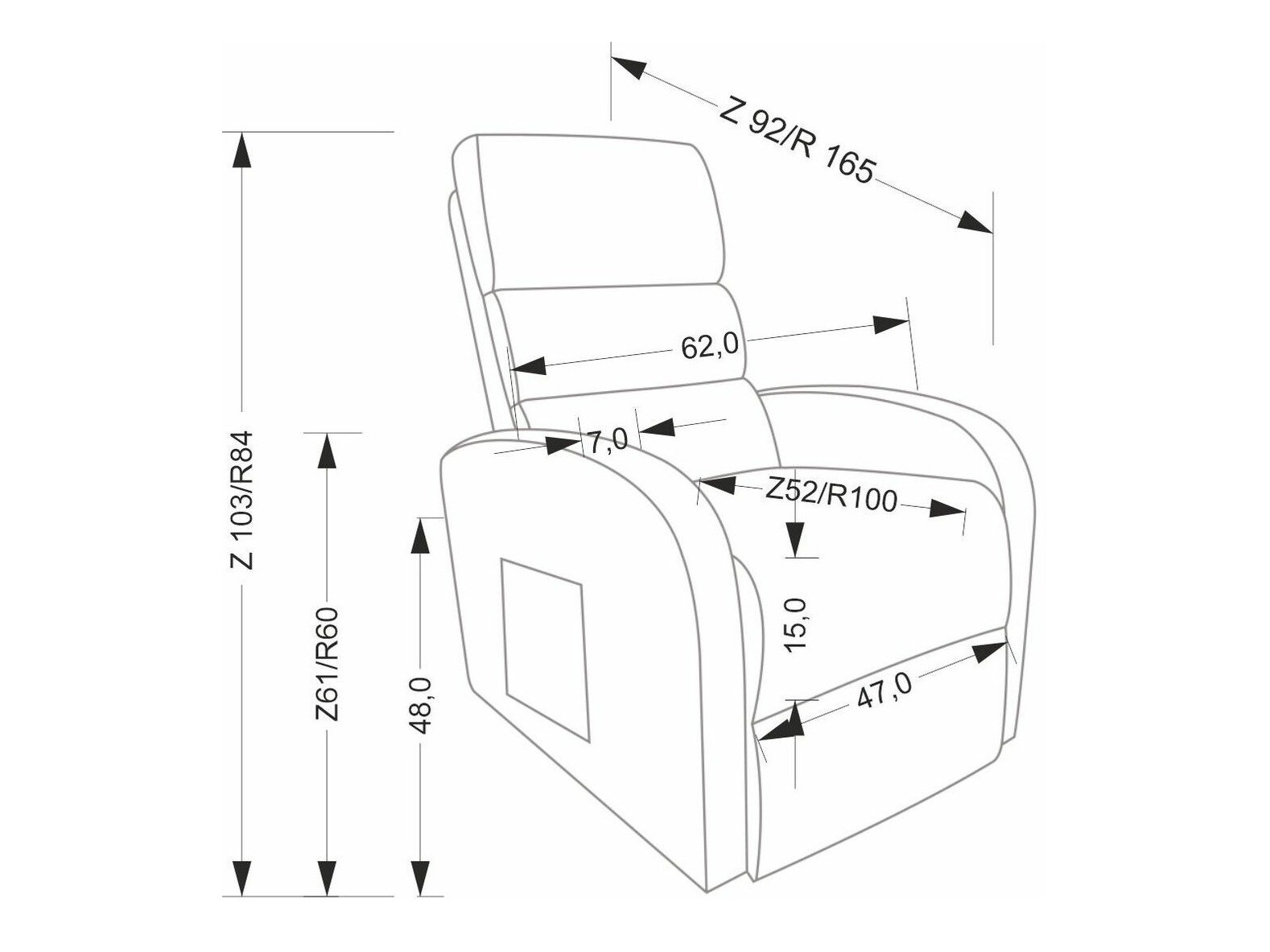 Podesiva fotelja Houston 1954 (Bež)