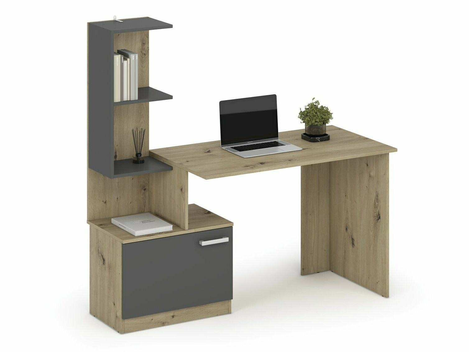 Uredski stol Houston 1948 (Grafit + Hrast Artisan)