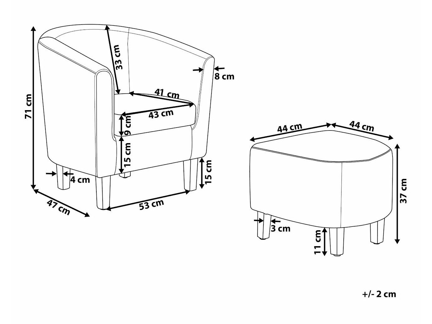 Fotelja Berwyn 1394 (Siva)