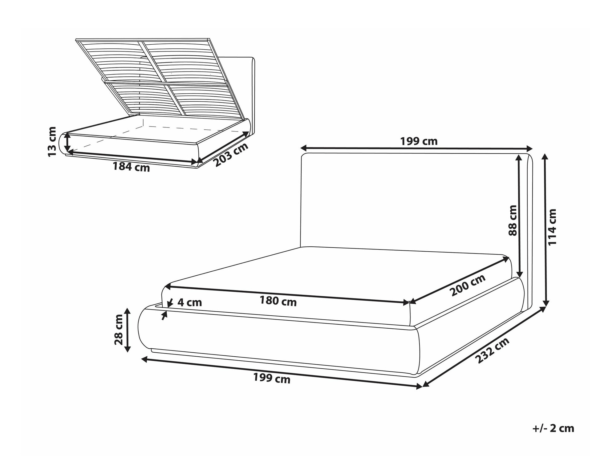 Krevet Berwyn 2642 (Smeđa)