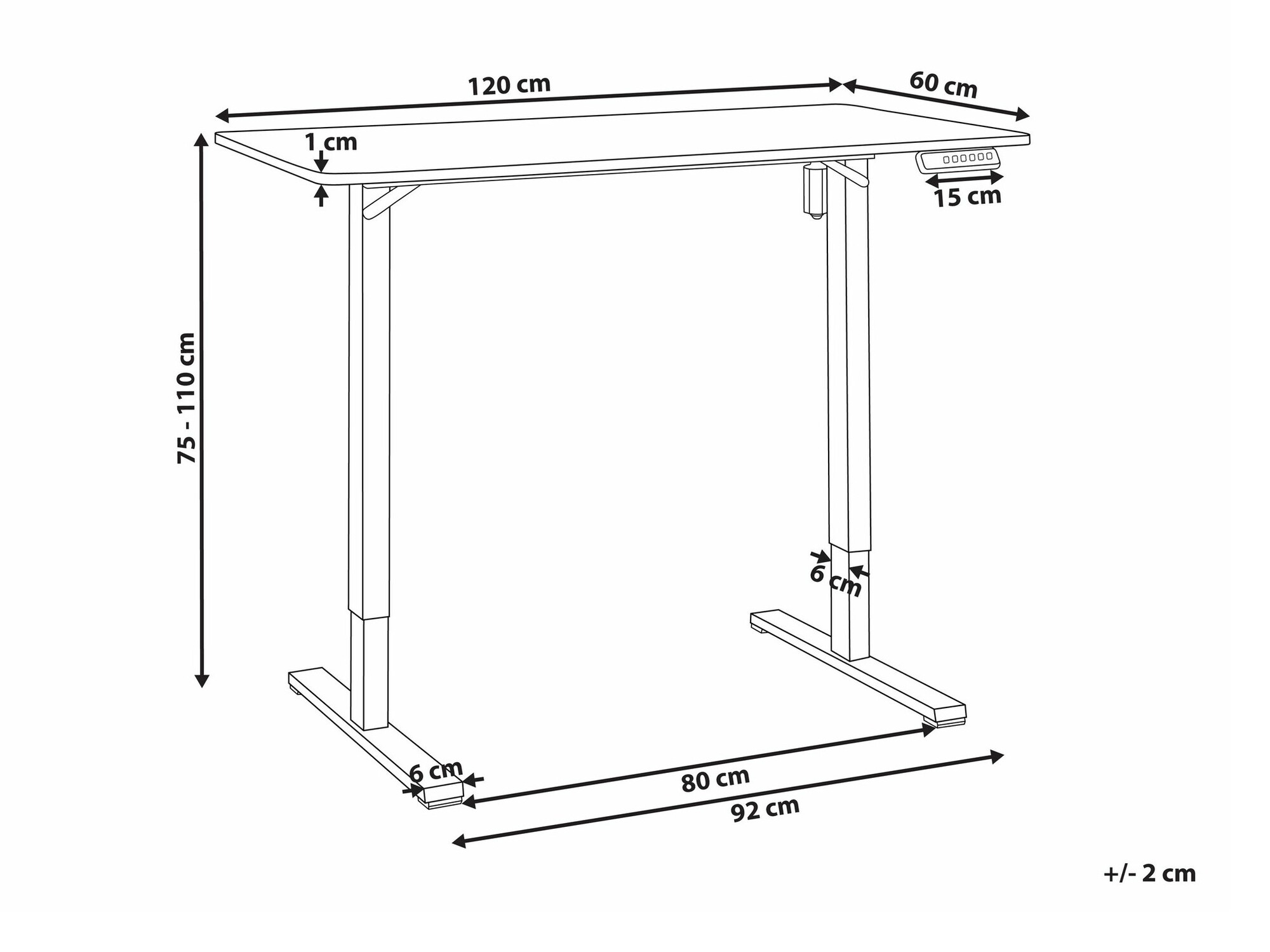 Radni stol podesiv po visini Berwyn 2639 (Bijela)