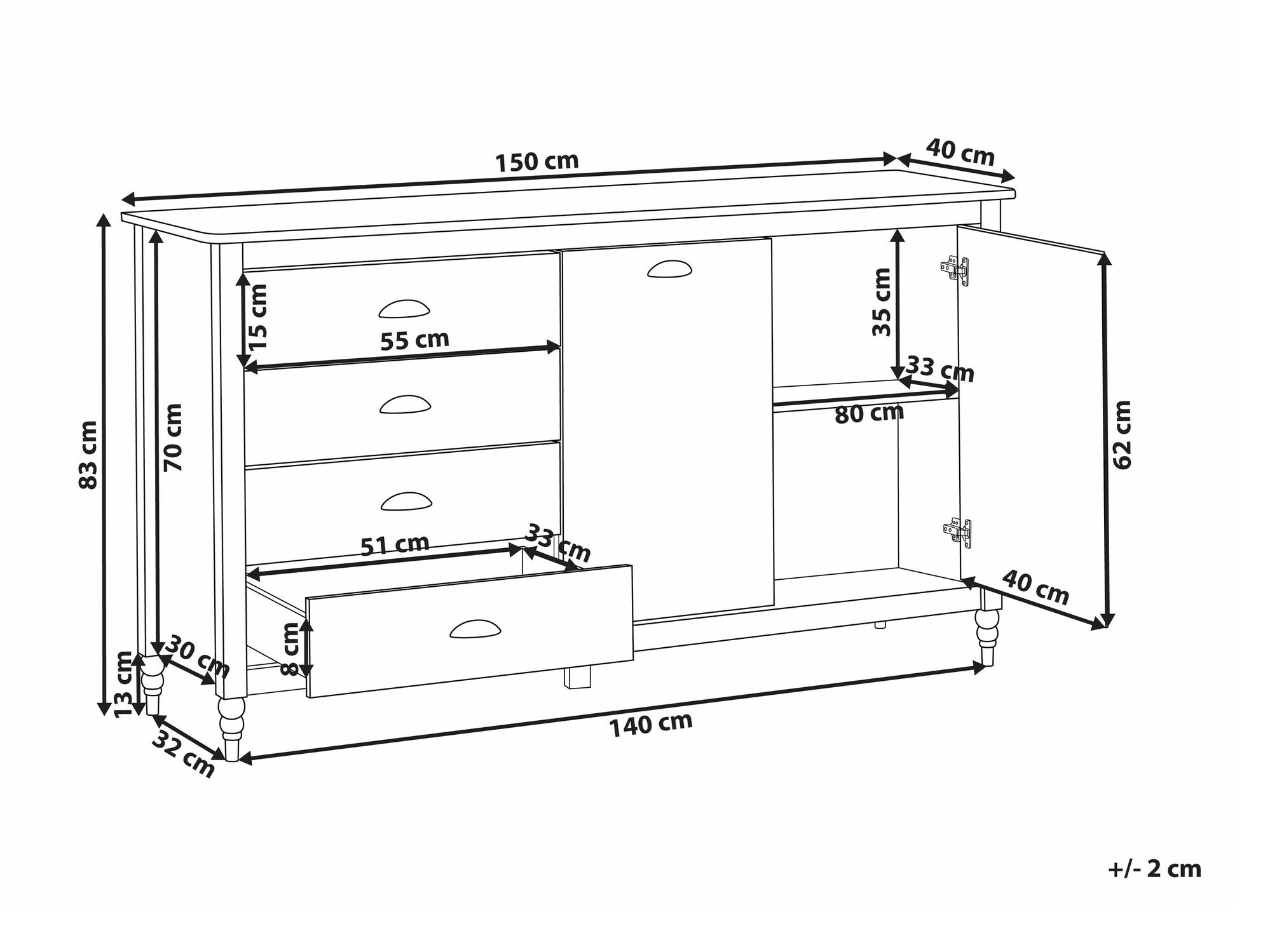 Komoda Berwyn 2645 (Bijela)
