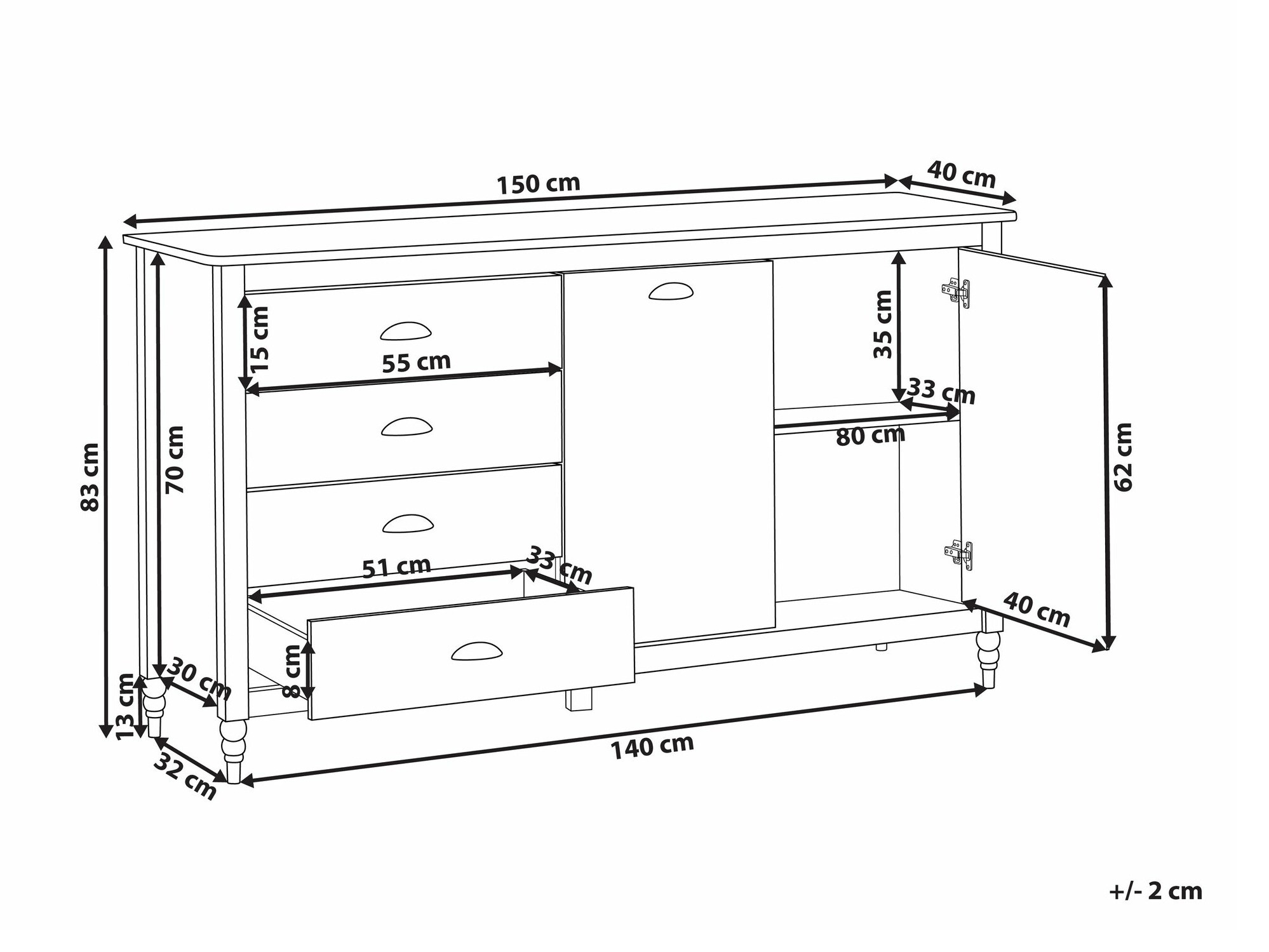 Komoda Berwyn 2645 (Crna)