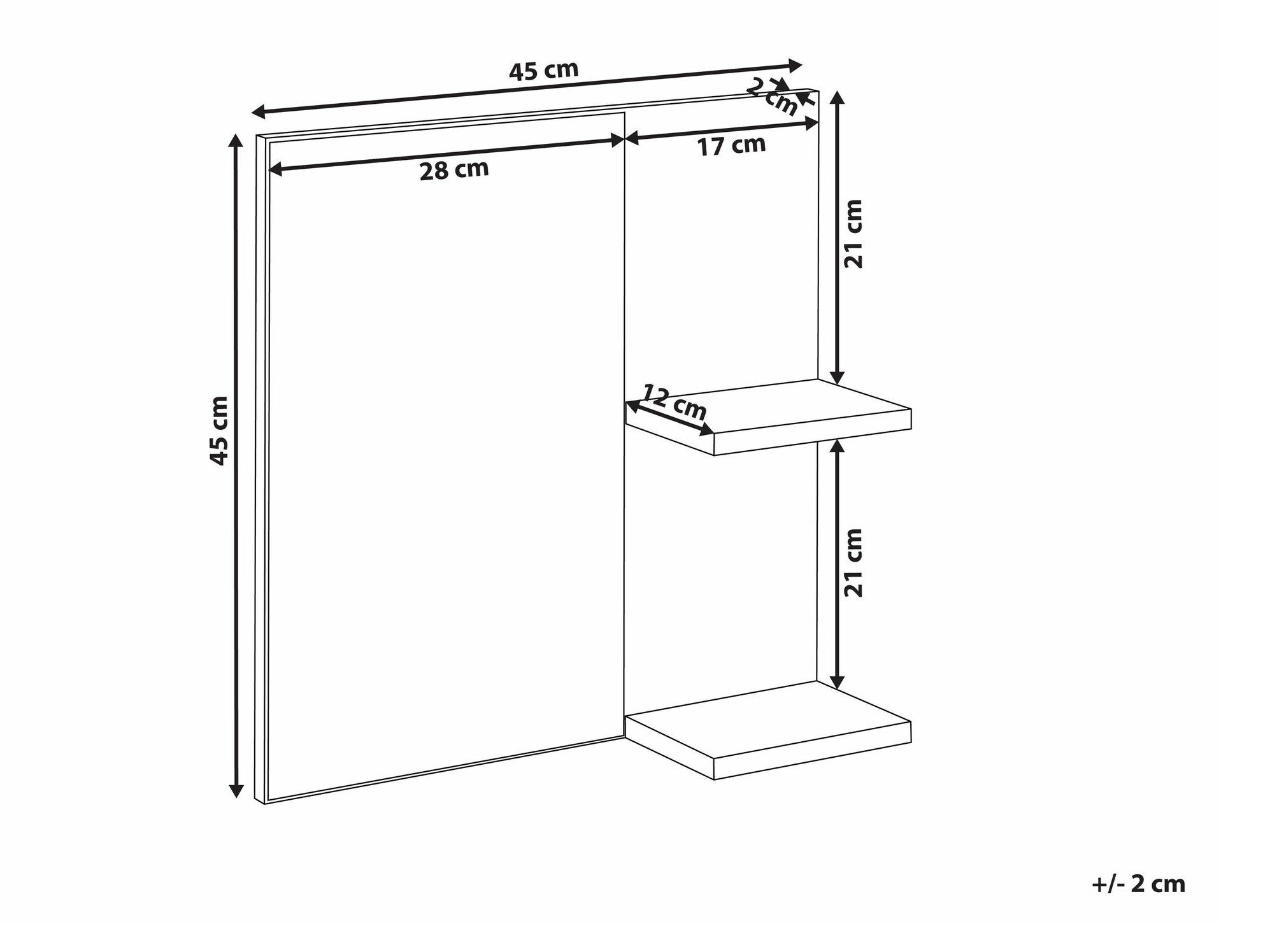 Kupaonsko ogledalo Berwyn 2650 (Bijela)