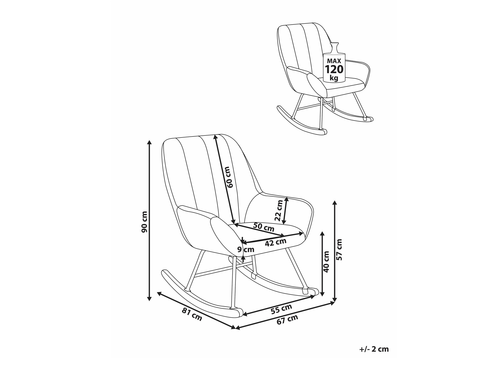 Stolica za ljuljanje Berwyn 2648 (Bijela)