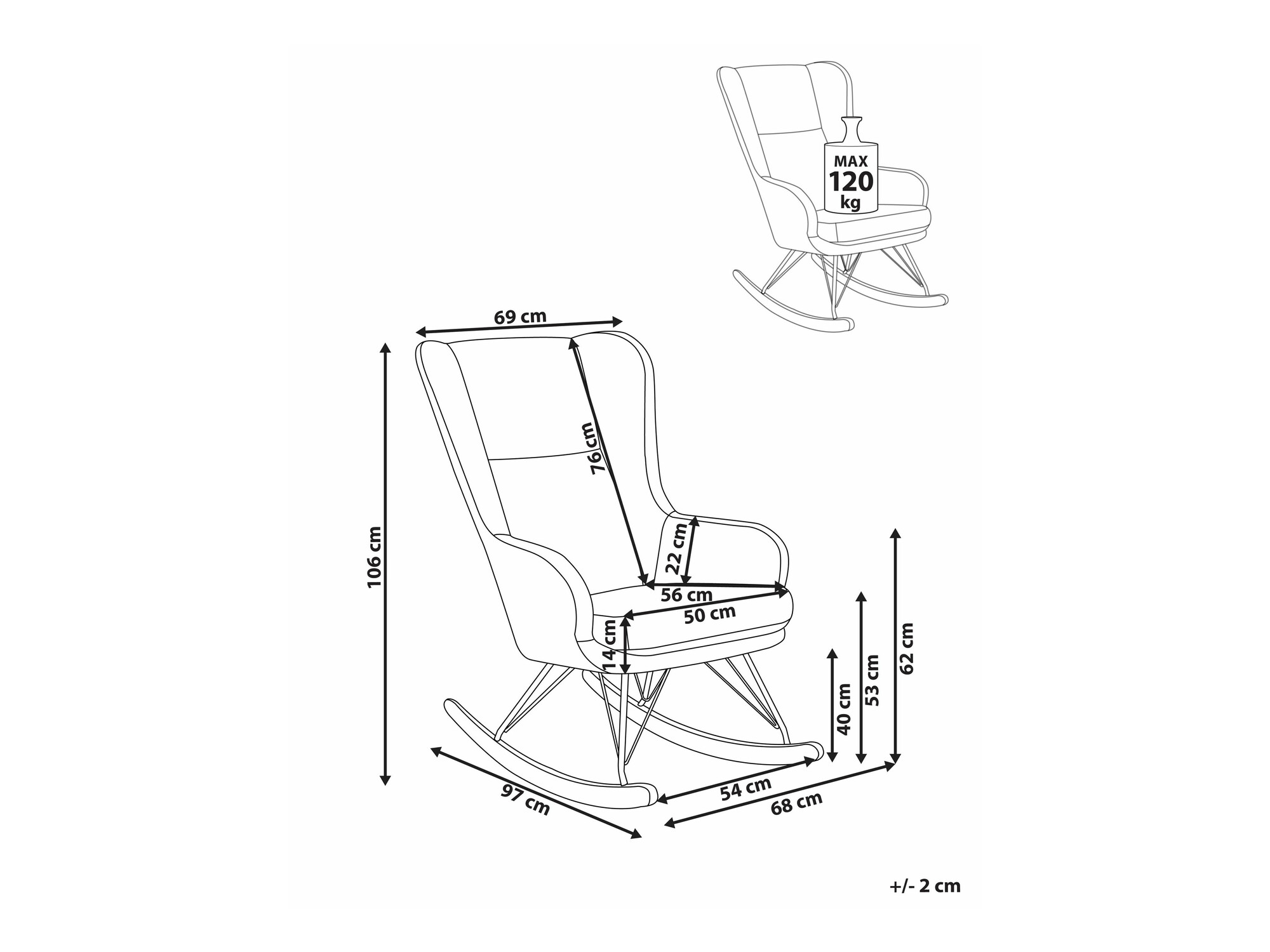 Stolica za ljuljanje Berwyn 2649 (Bež)