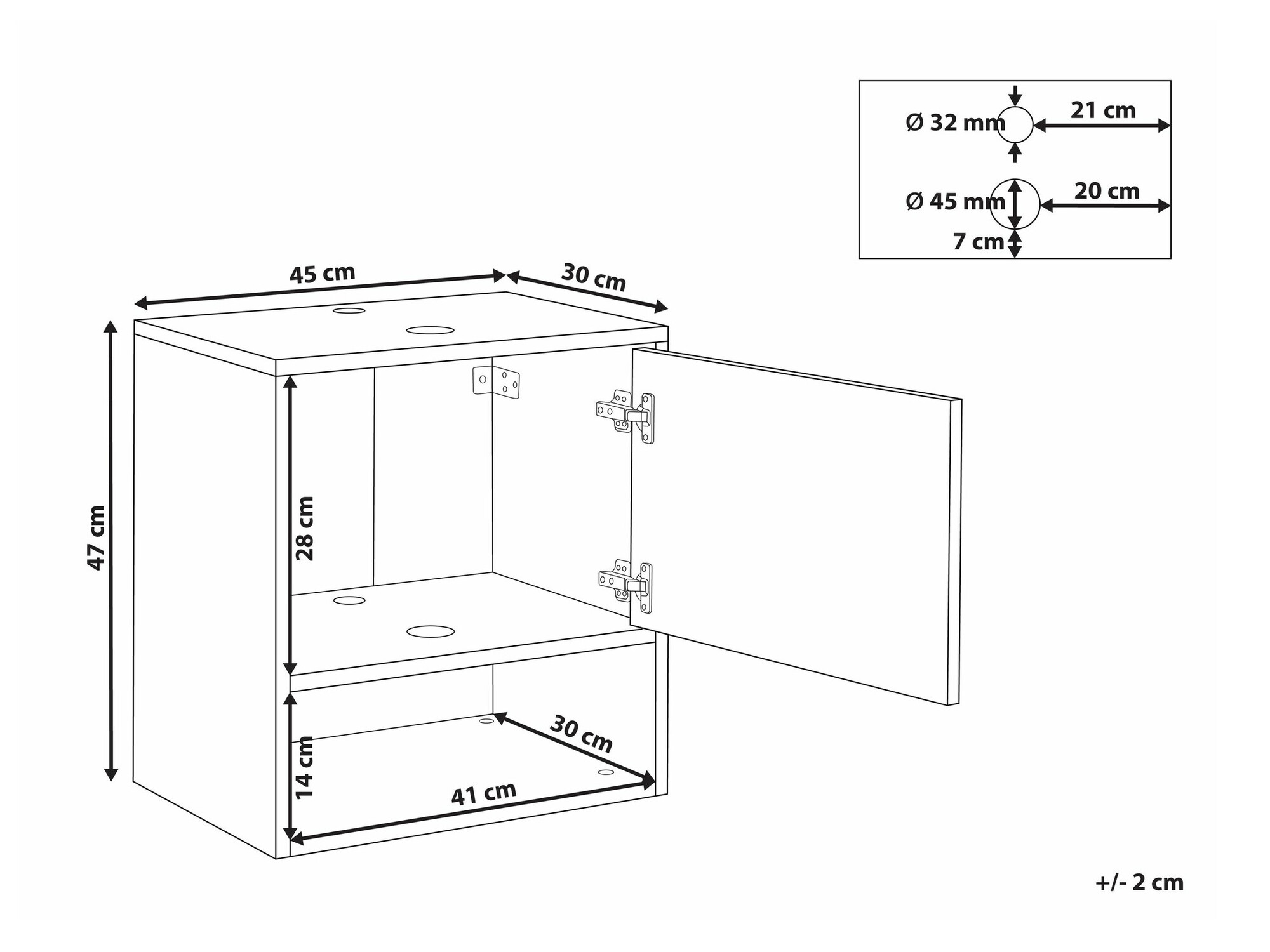 Zidni ormarić za umivaonik Berwyn 2646