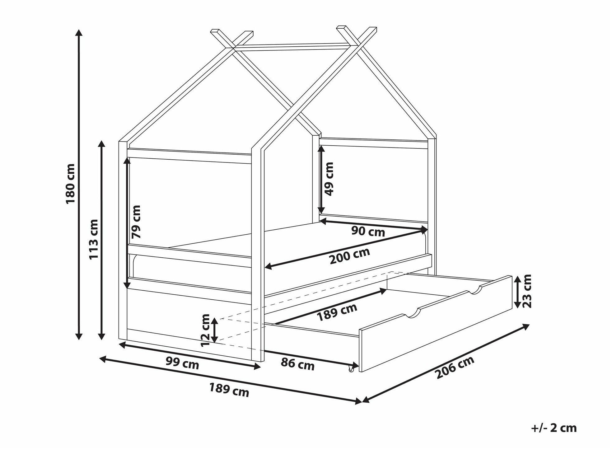 Krevet Berwyn 2652 (Siva + Svijetlo drvo)