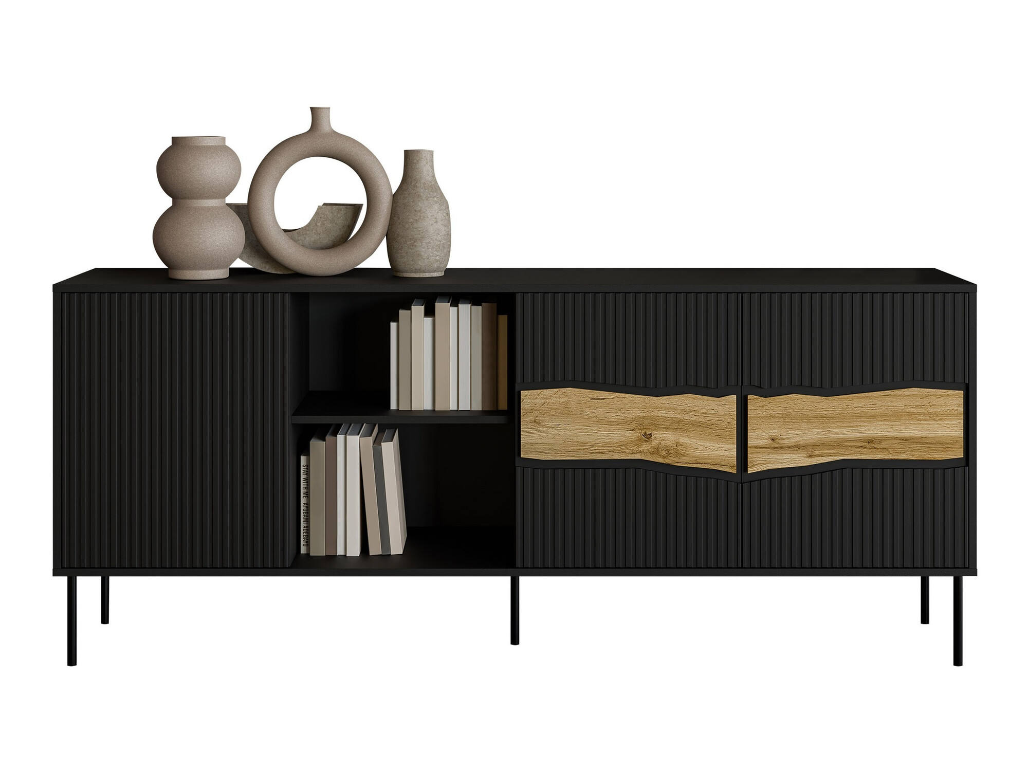 Ormarić Monevare 101 (Crna + Hrast Wotan)