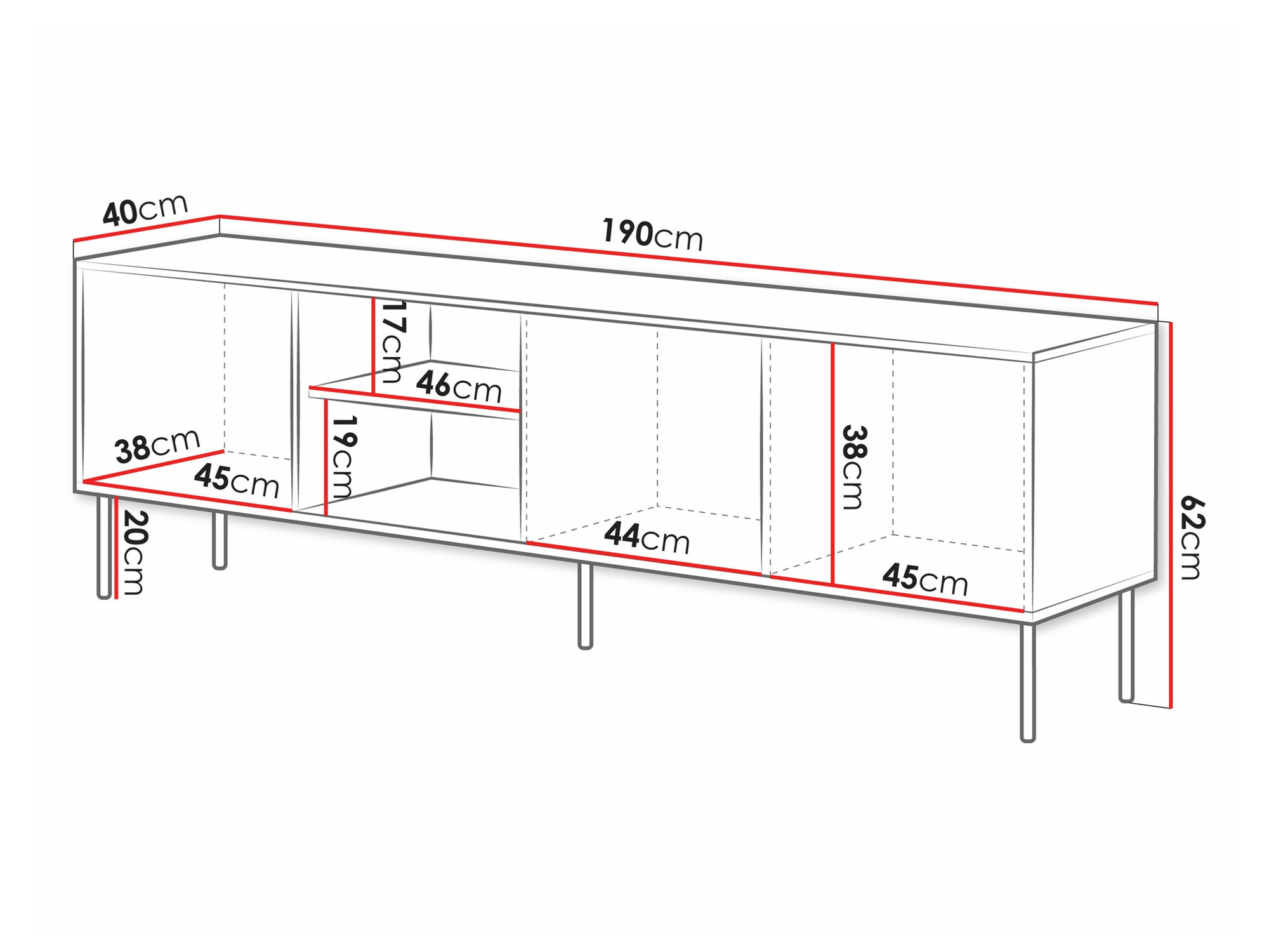 TV stol Monevare 102 (Hrast Wotan + Kašmir)