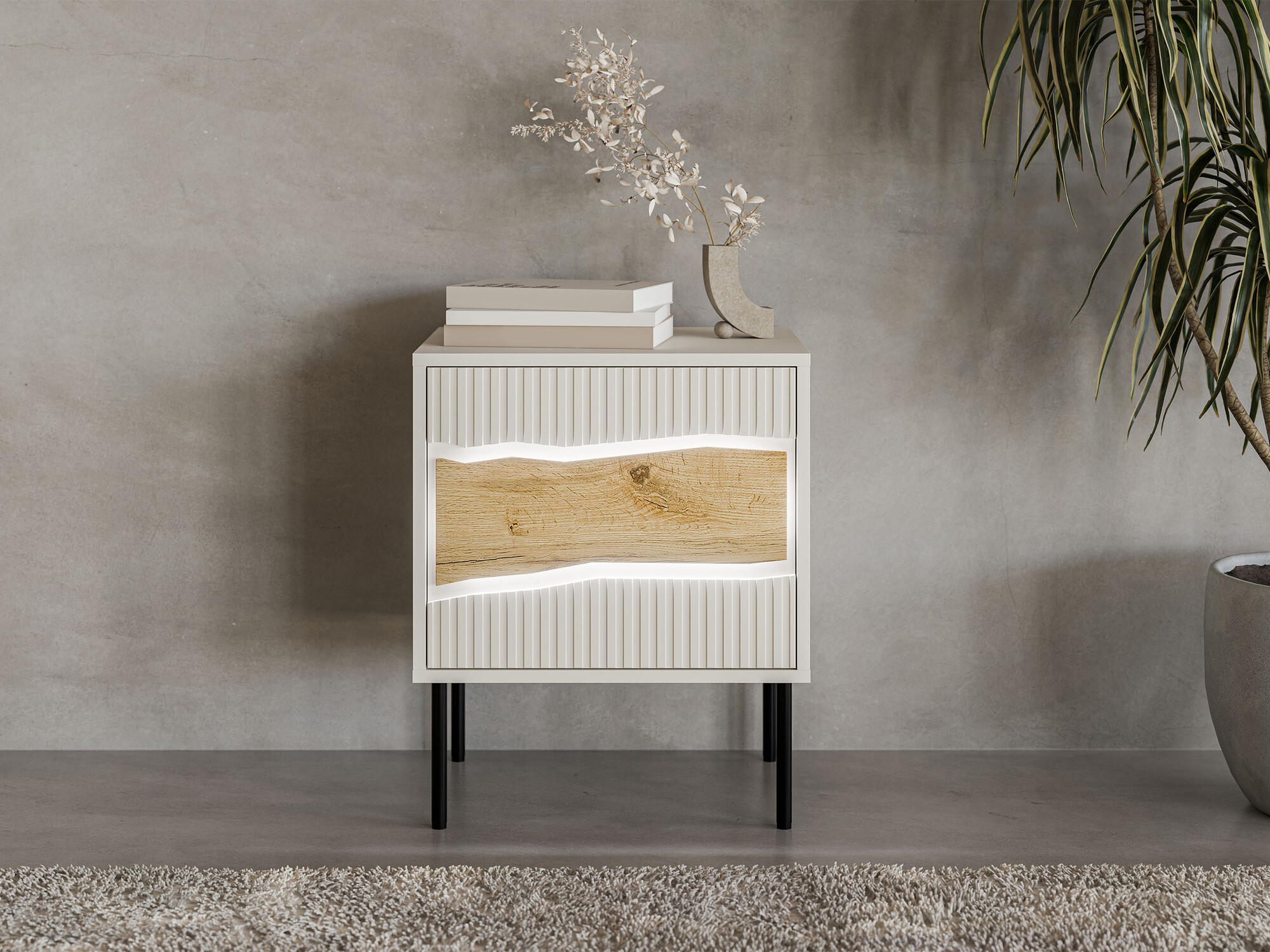 Set noćnih ormarića Monevare 104 (Hrast Wotan + Kašmir)