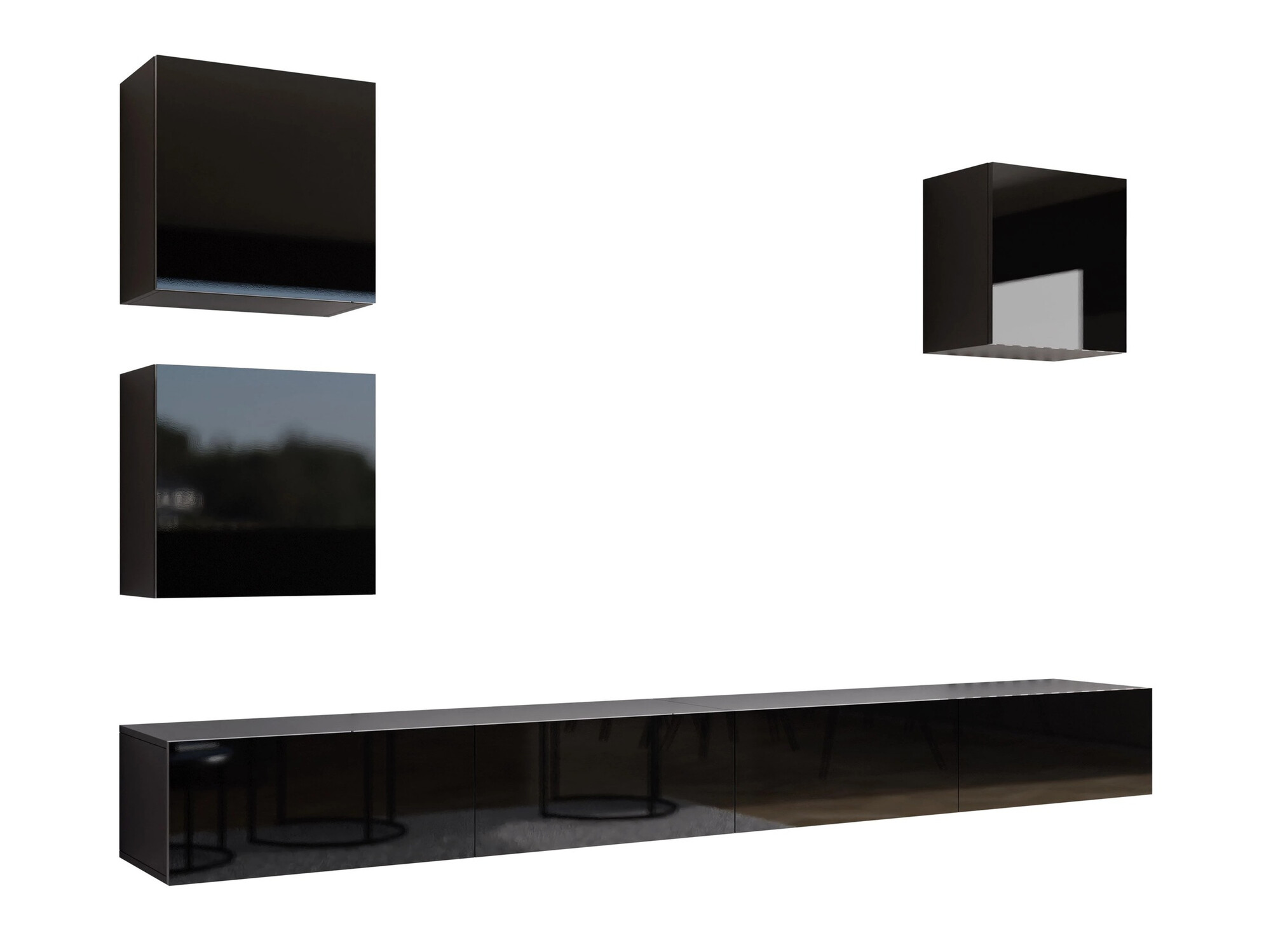 Dnevni boravak Venenou 108 (Crna + Sjajno crna)