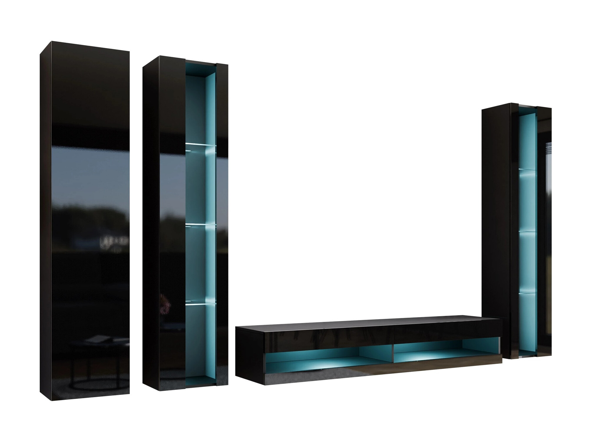 Dnevni boravak Venenou 116 (Crna + Sjajno crna)