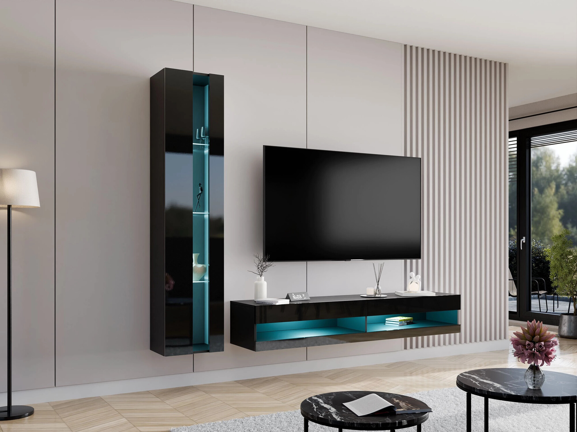 Dnevni boravak Venenou 118 (Crna + Sjajno crna)