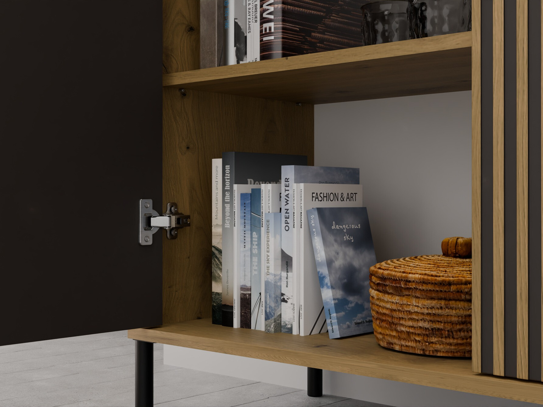 Ormarić Orlsone 108 (Crna + Hrast Artisan)