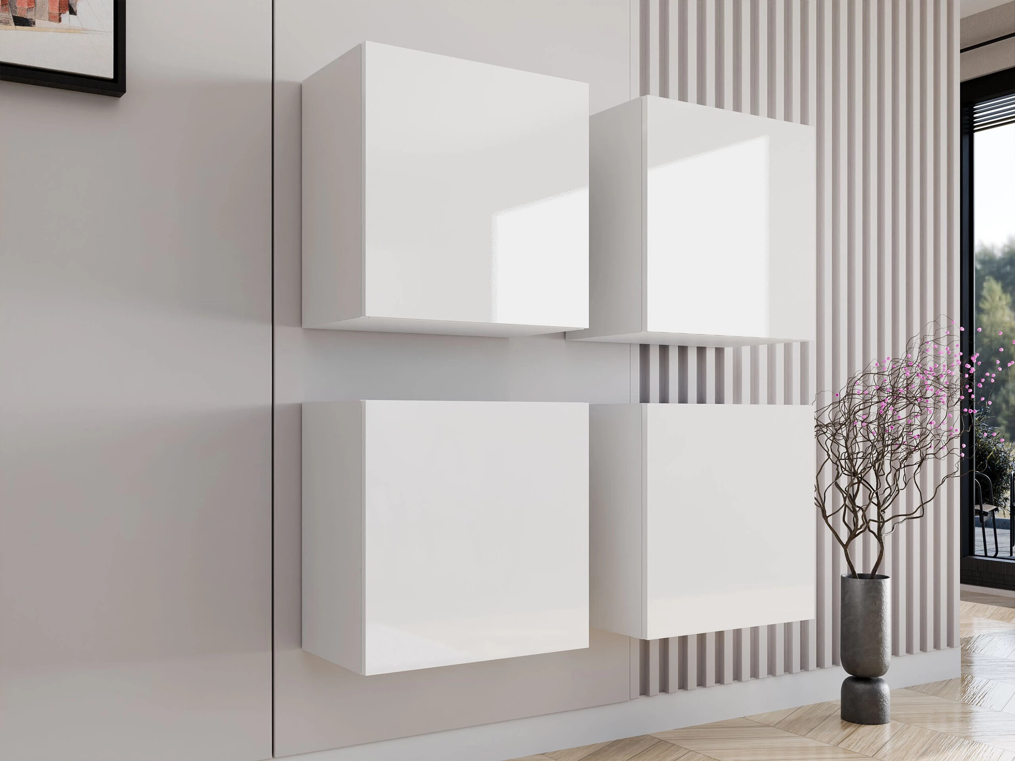 Set ormarića Vilrin (Bijela + Sjajno bijela)