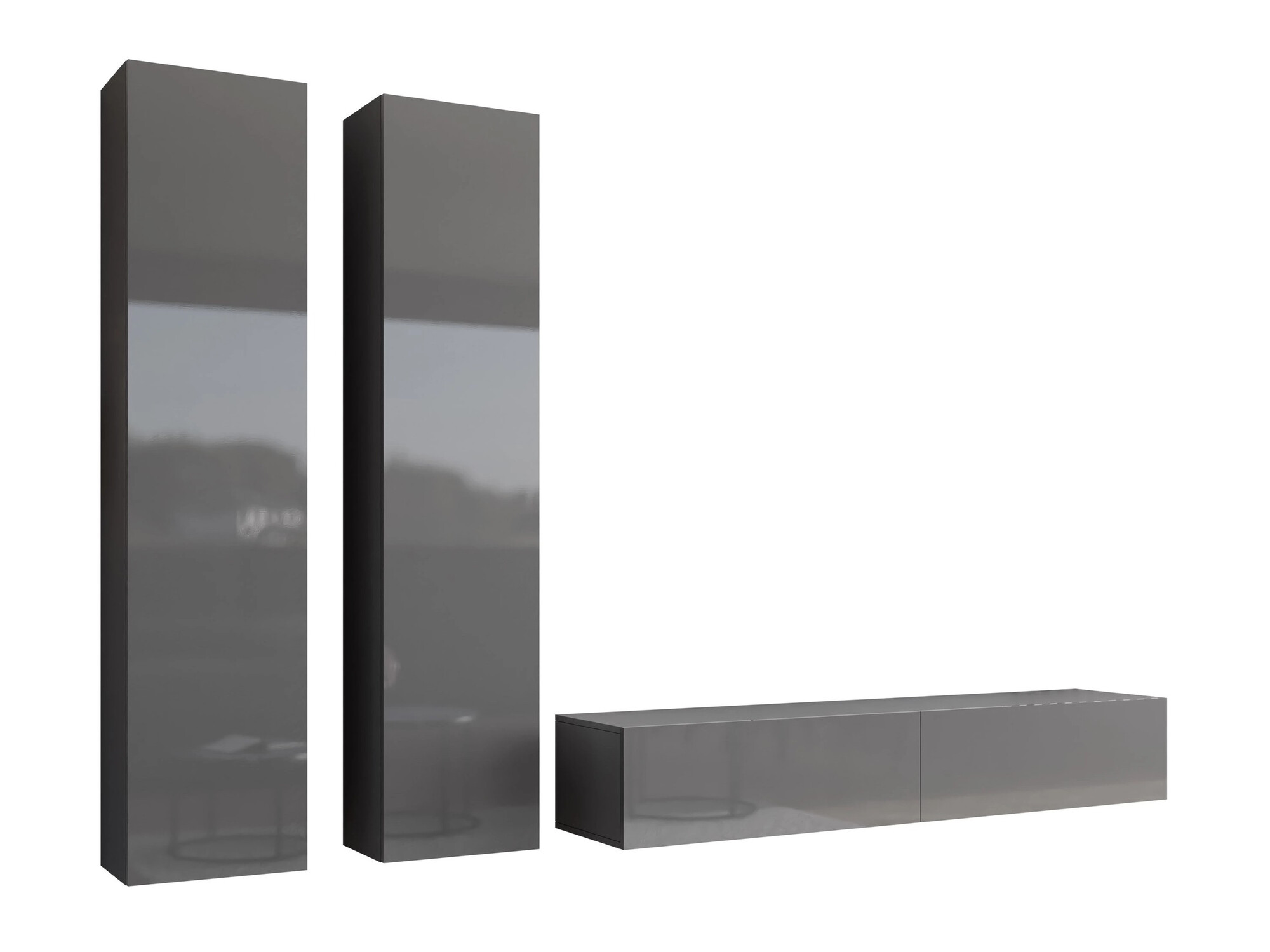 Set za dnevni boravak Venenou 103 (Siva + Sjajno sivo)