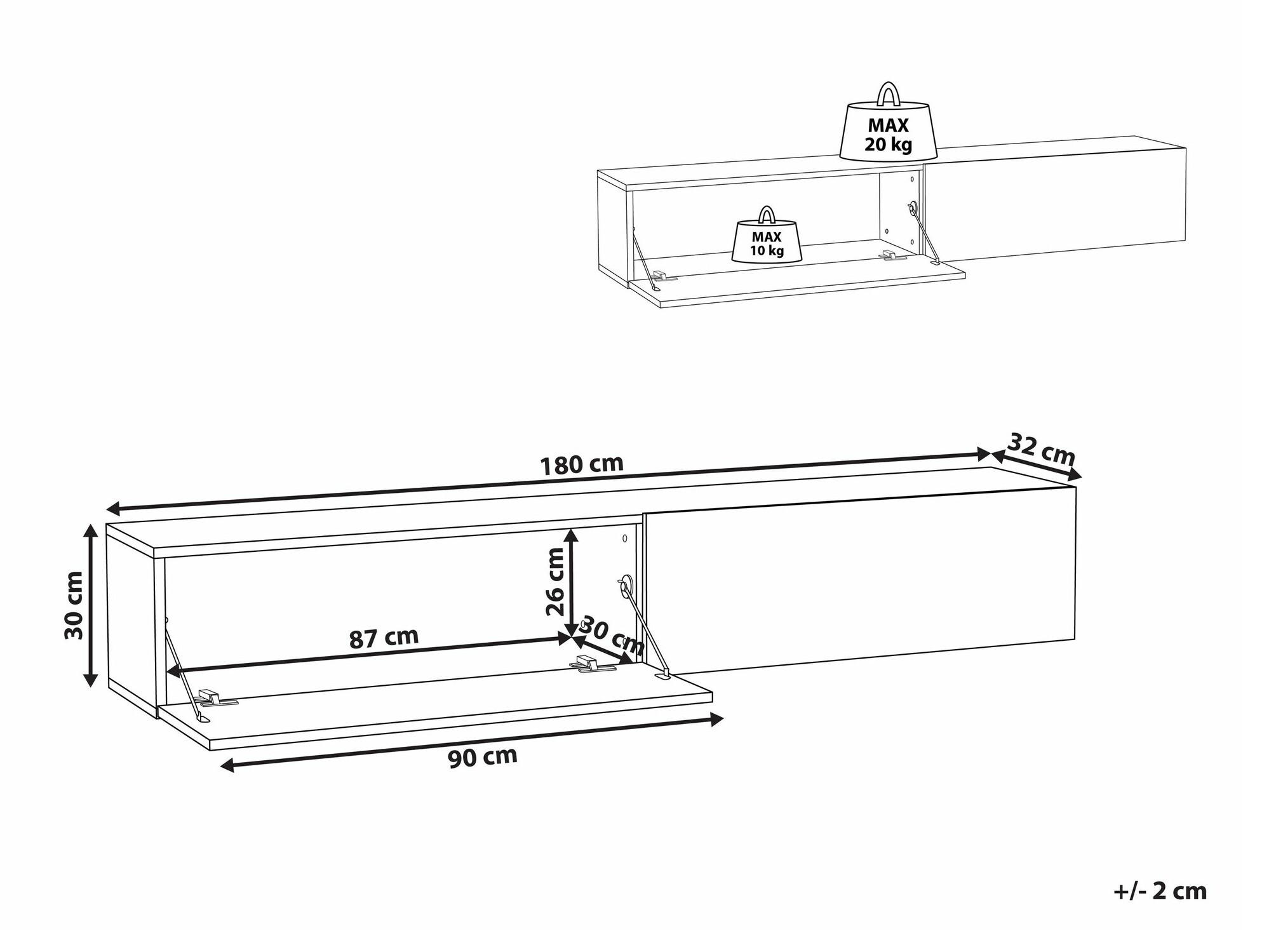 TV stol Berwyn 2664 (Crna)