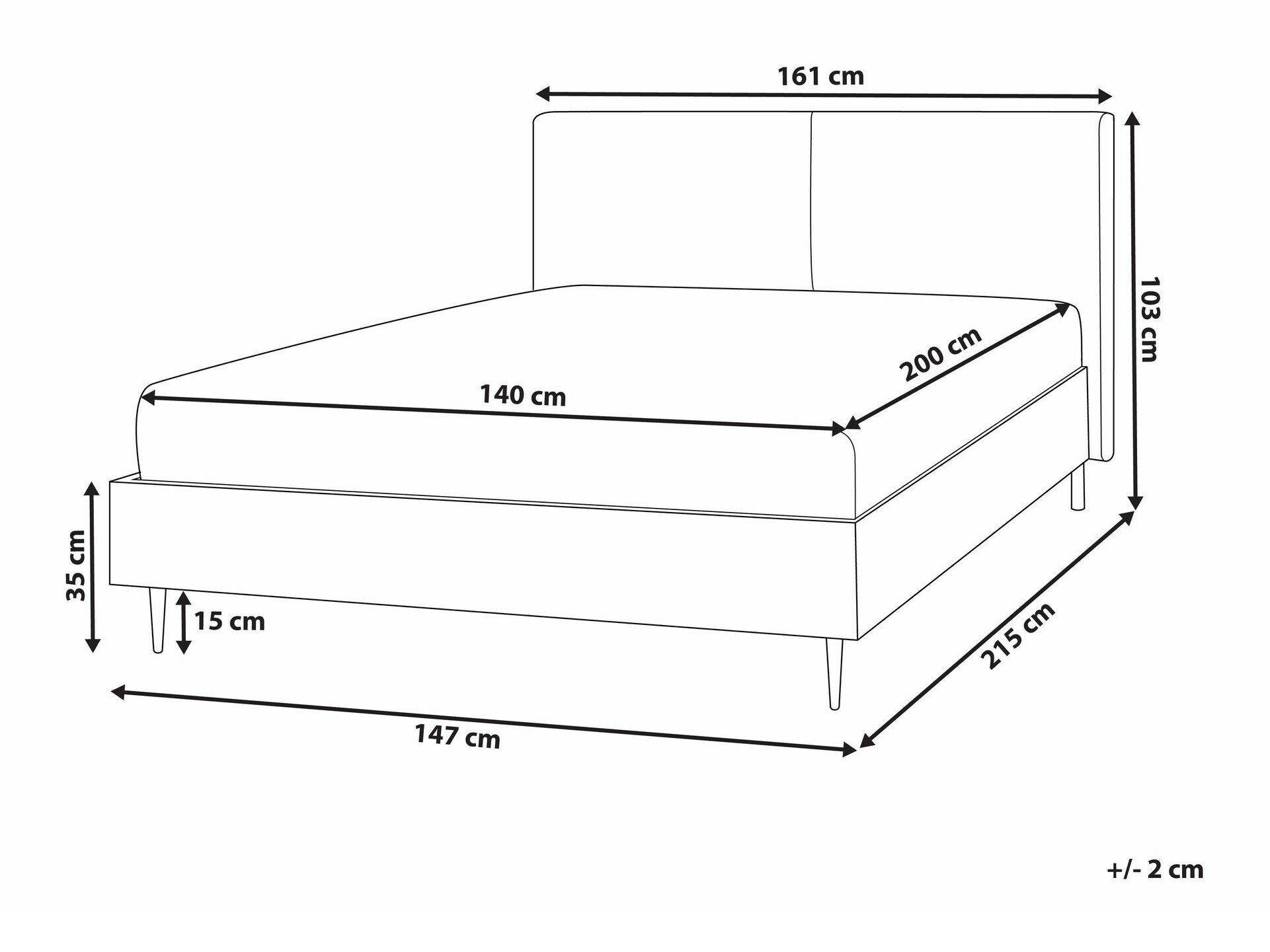 Krevet Berwyn 1674 (Bež)
